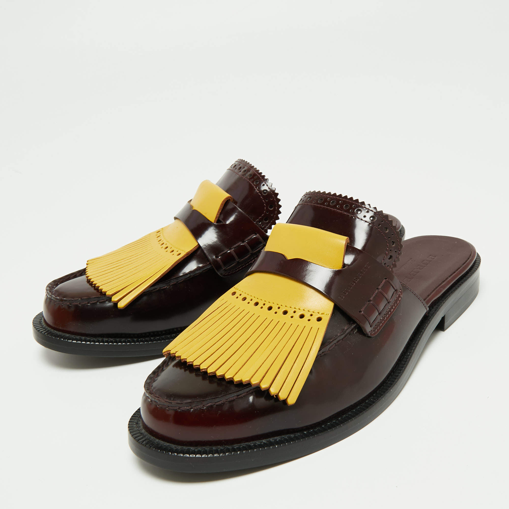 Burberry bexhill discount leather fringe mule