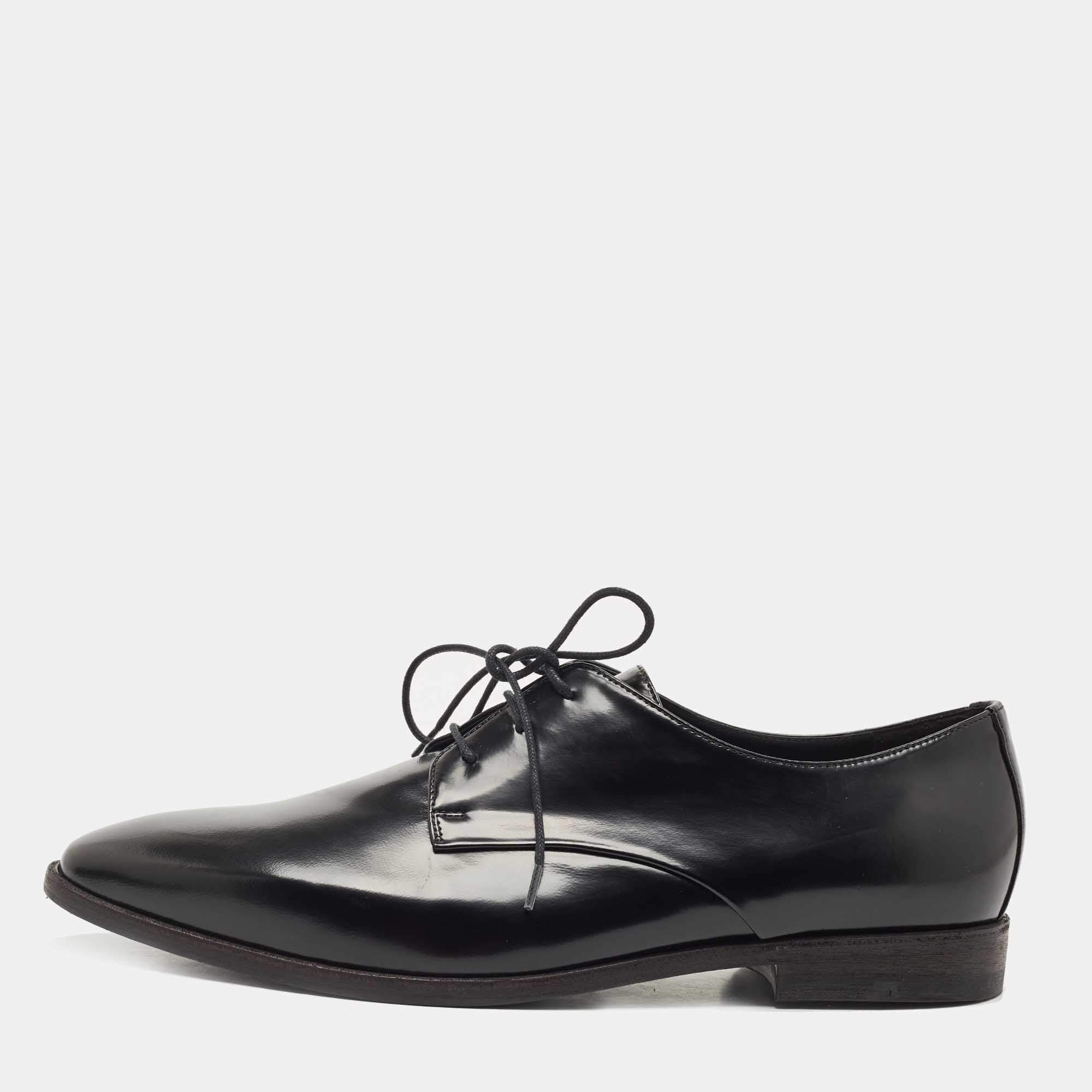 Burberry Black Leather Lace Up Derby Size 39.5