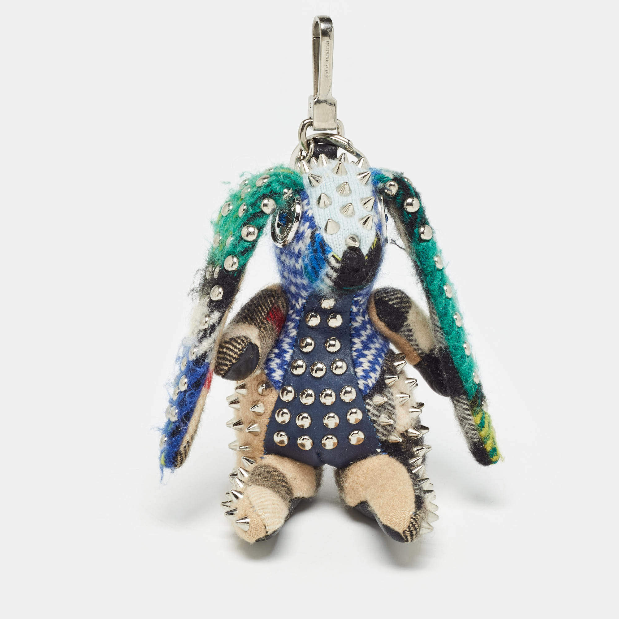 Burberry Multicolor Cashmere Studded Vera Hare Bag Charm