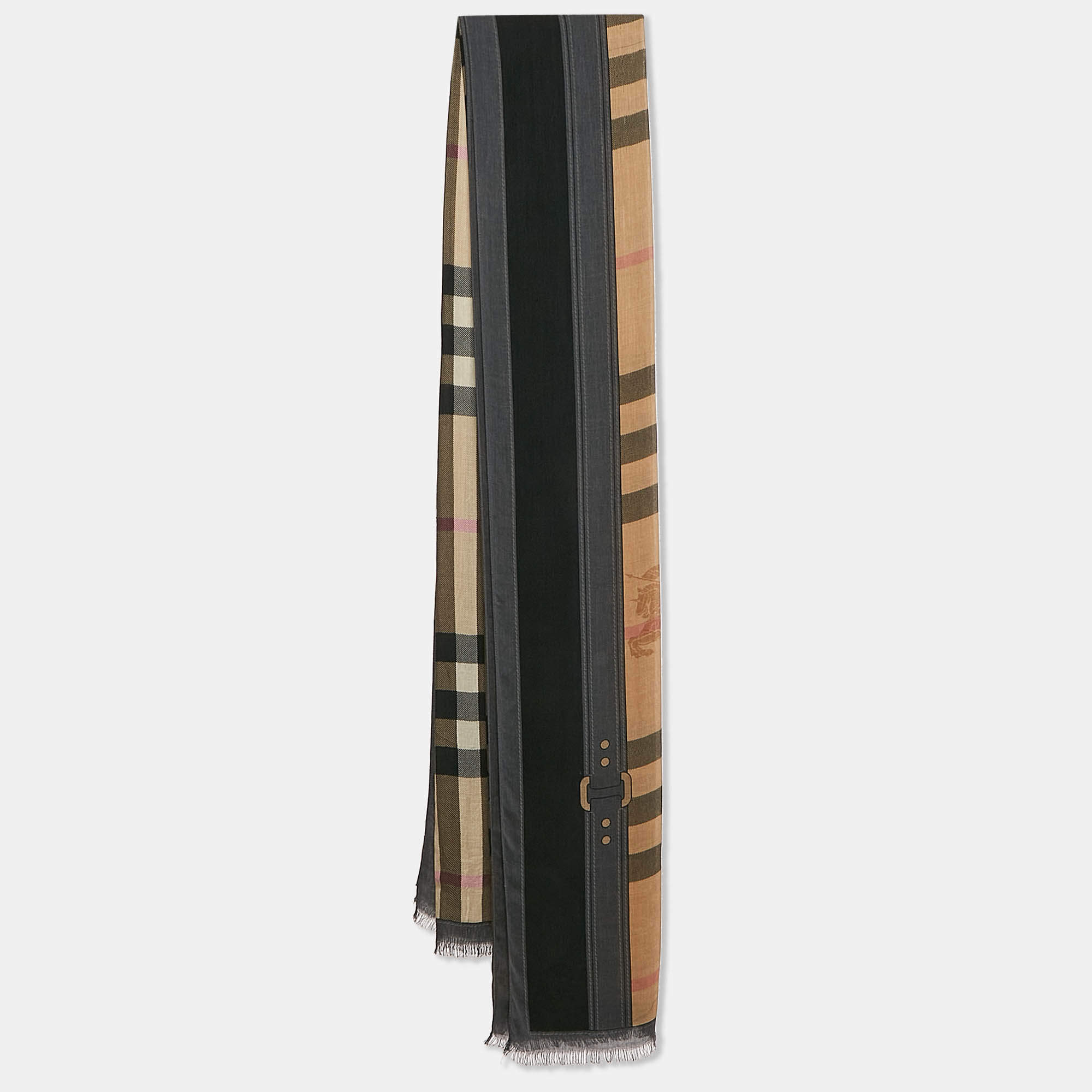 مملوكة مسبقًا Burberry Multicolor Print Cashmere Blend Scarf