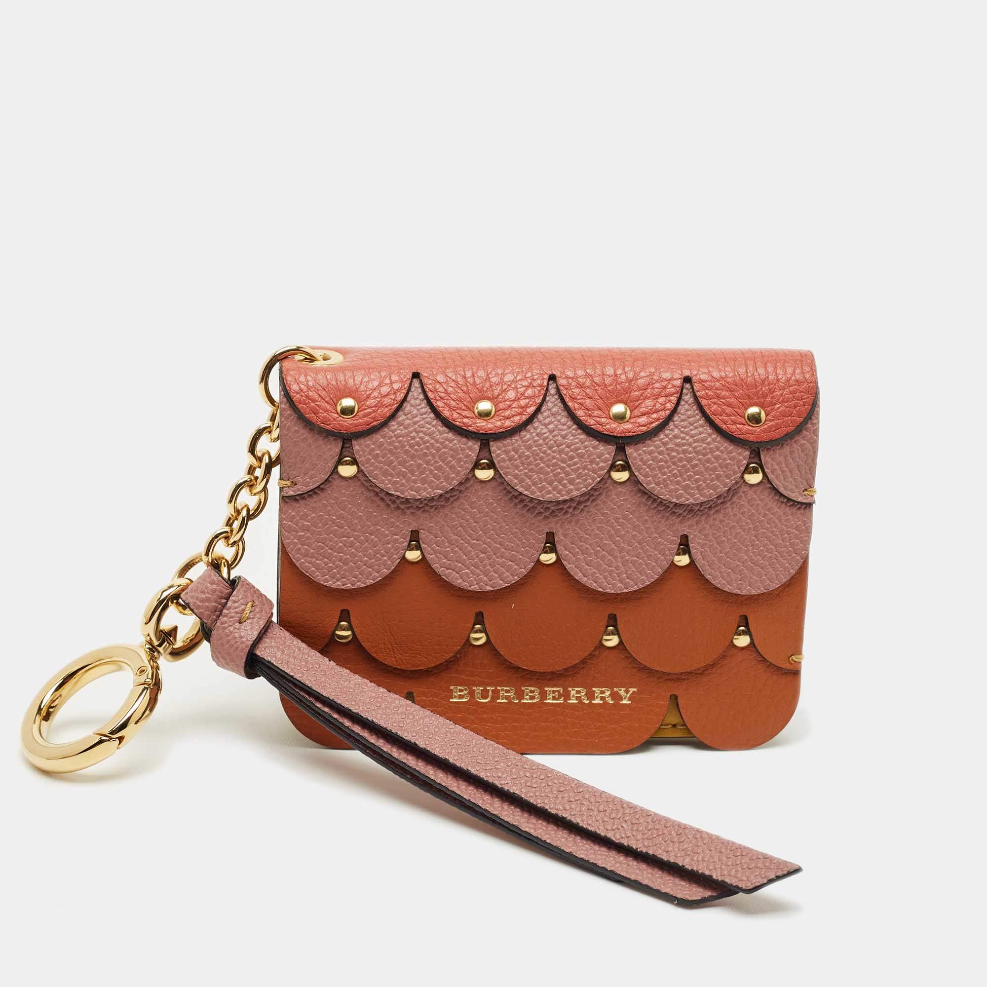 Pre Owned  Burberry Multicolor Leather Scale Camberwell Card Case Bag Charm