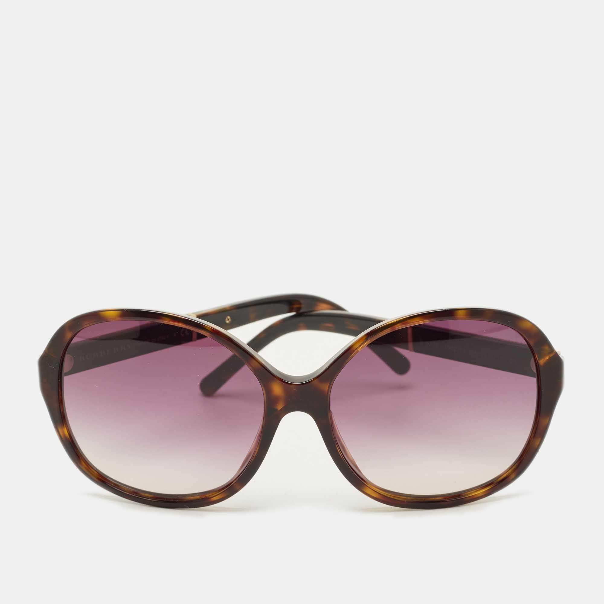Pre Owned Burberry Tortoise Brown Gradient B 4178 Oversized Sunglasses