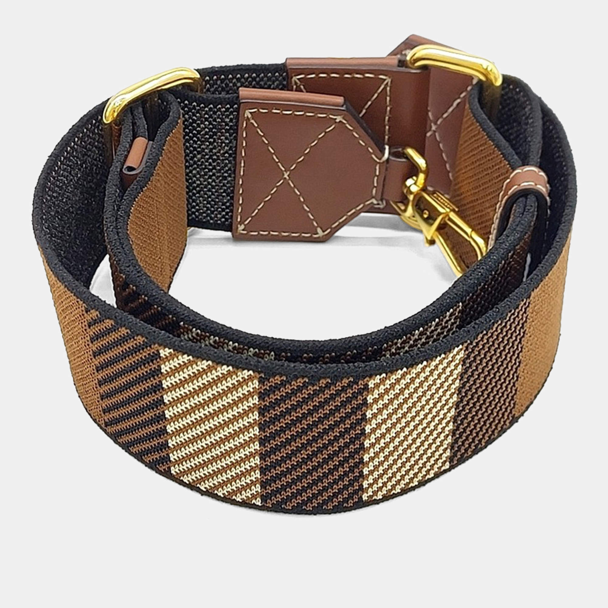 Pre Owned حزام قماش بني بربري