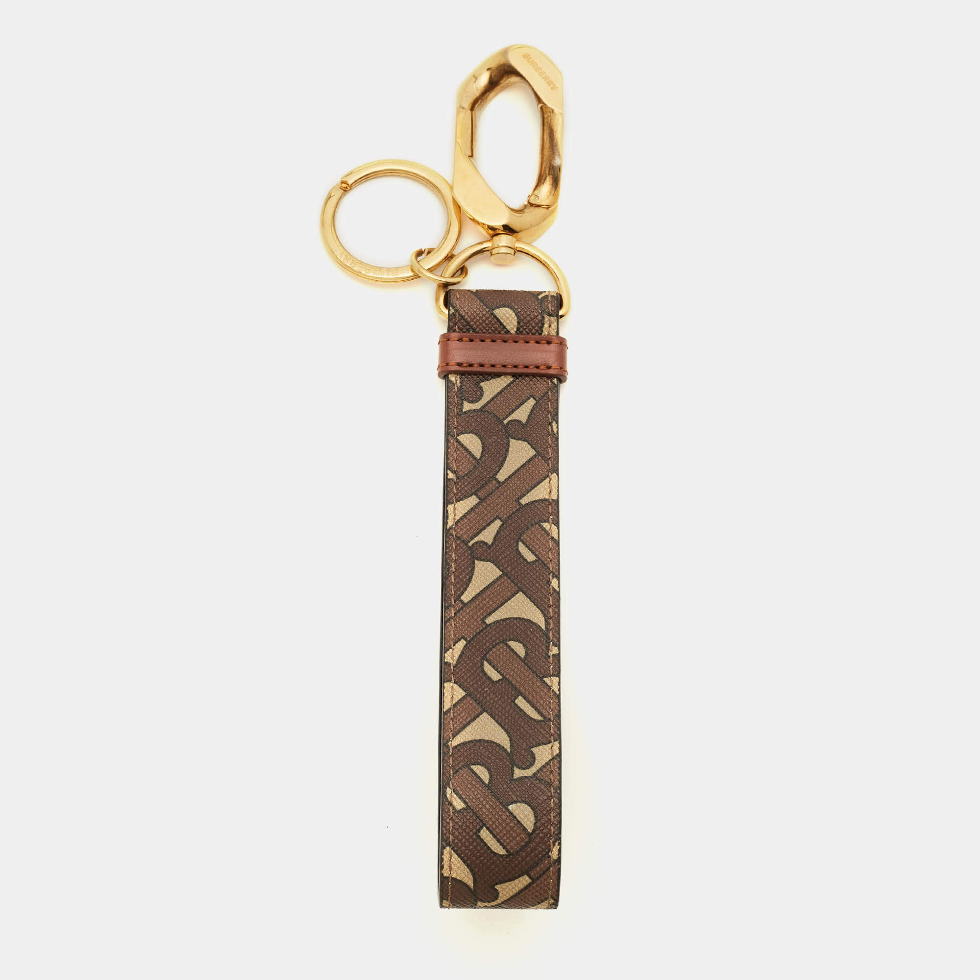 مملوكة مسبقًا Burberry Key Holder Brown TB Monogram Coated Canvas