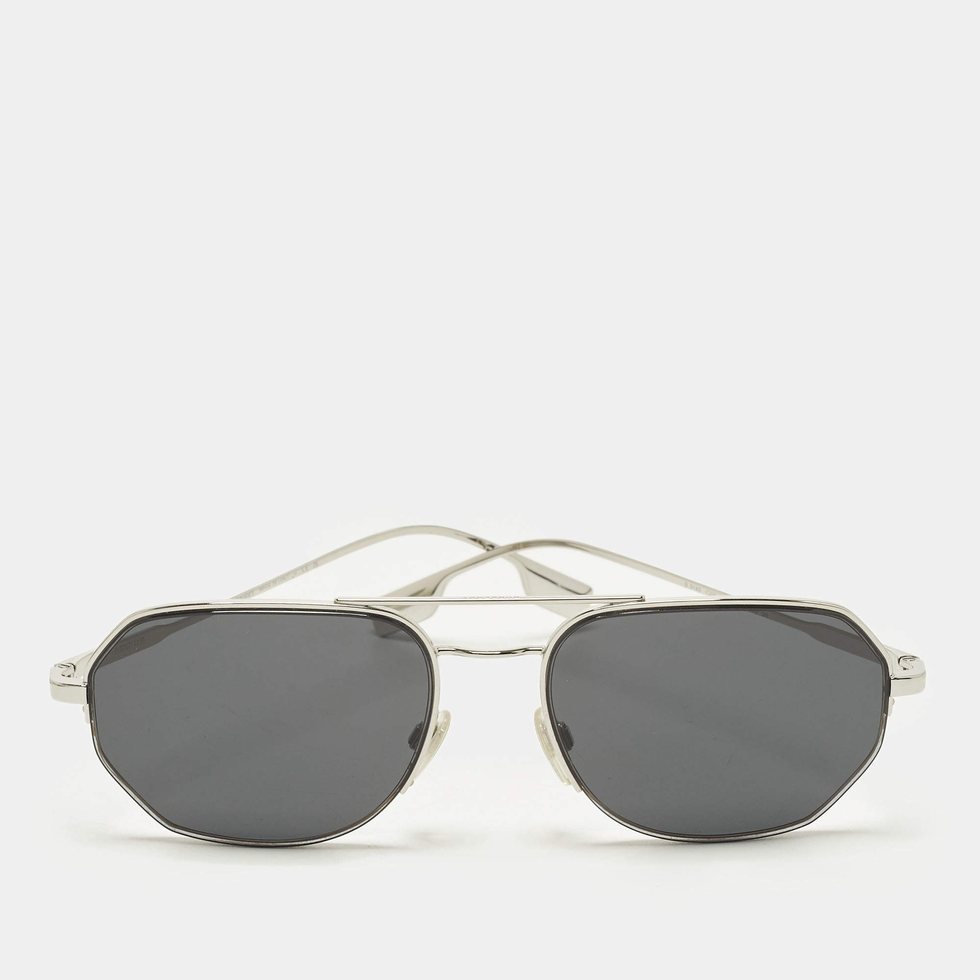 مملوكة مسبقًا نظارة شمسية بربري B 3140 مستطيلة سوداء/فضية اللون