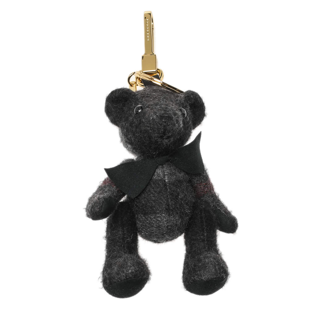 مملوكة مسبقًا دلاية مفاتيح بربري الدب توماس كشمير مربعات رصاصي داكن