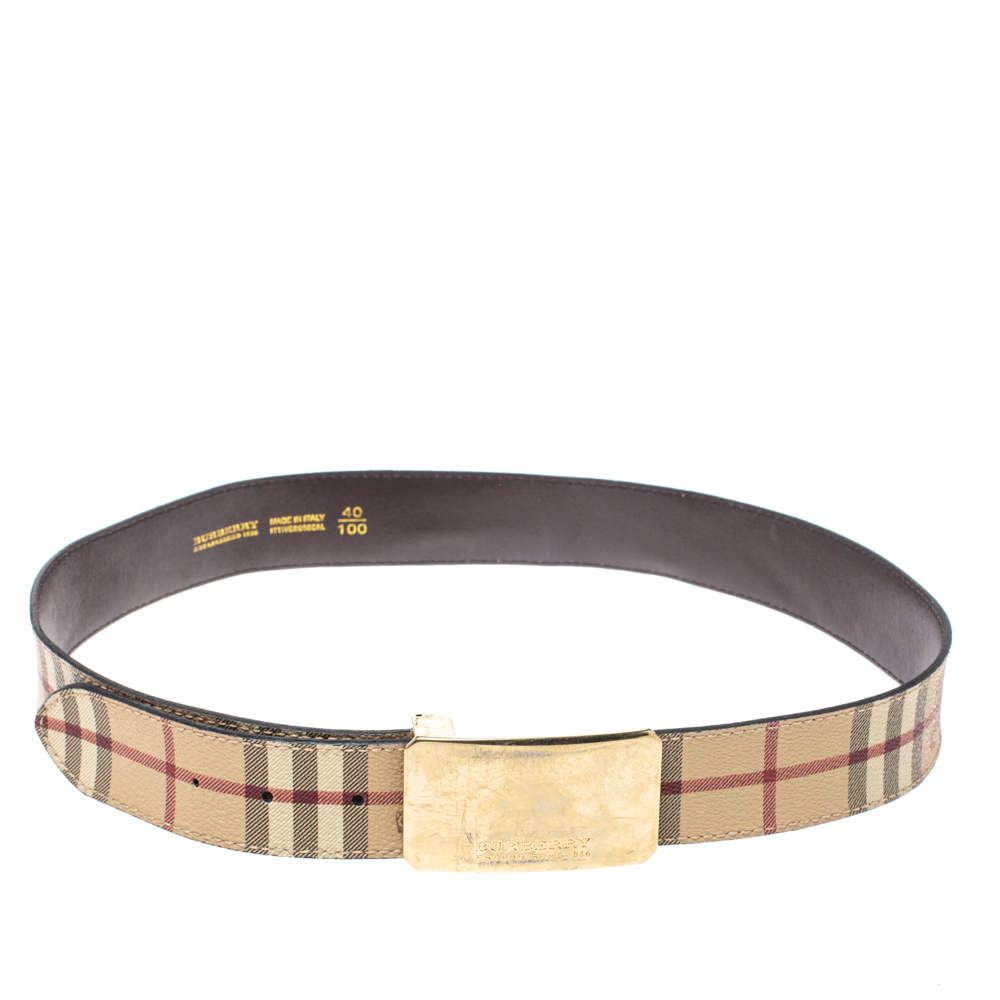 Pre Owned حزام بربري كانفاس كاروهات هايماركت بيج 100 سم