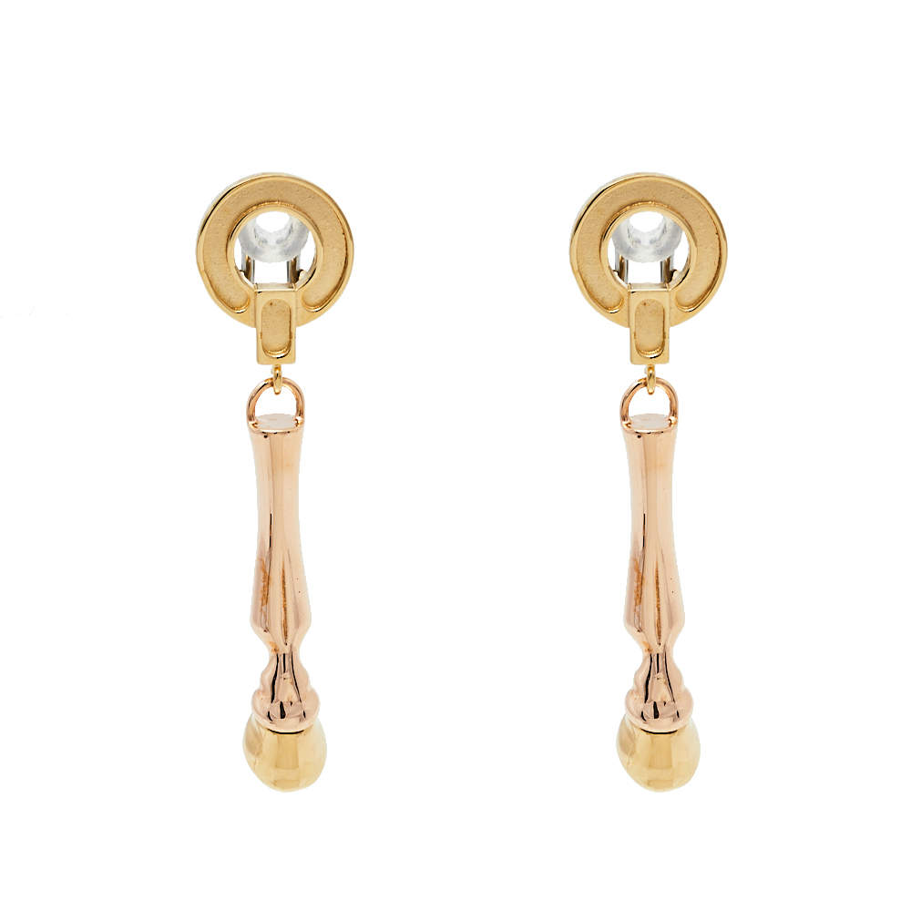 Burberry Two Tone Horse Hoof Drop Clip On Earrings Burberry | The ...