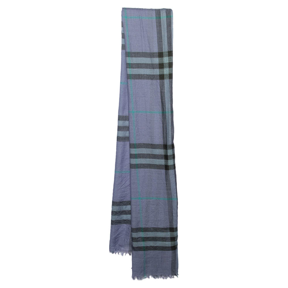 Burberry Pale Purple Giant Check Modal Blend Scarf