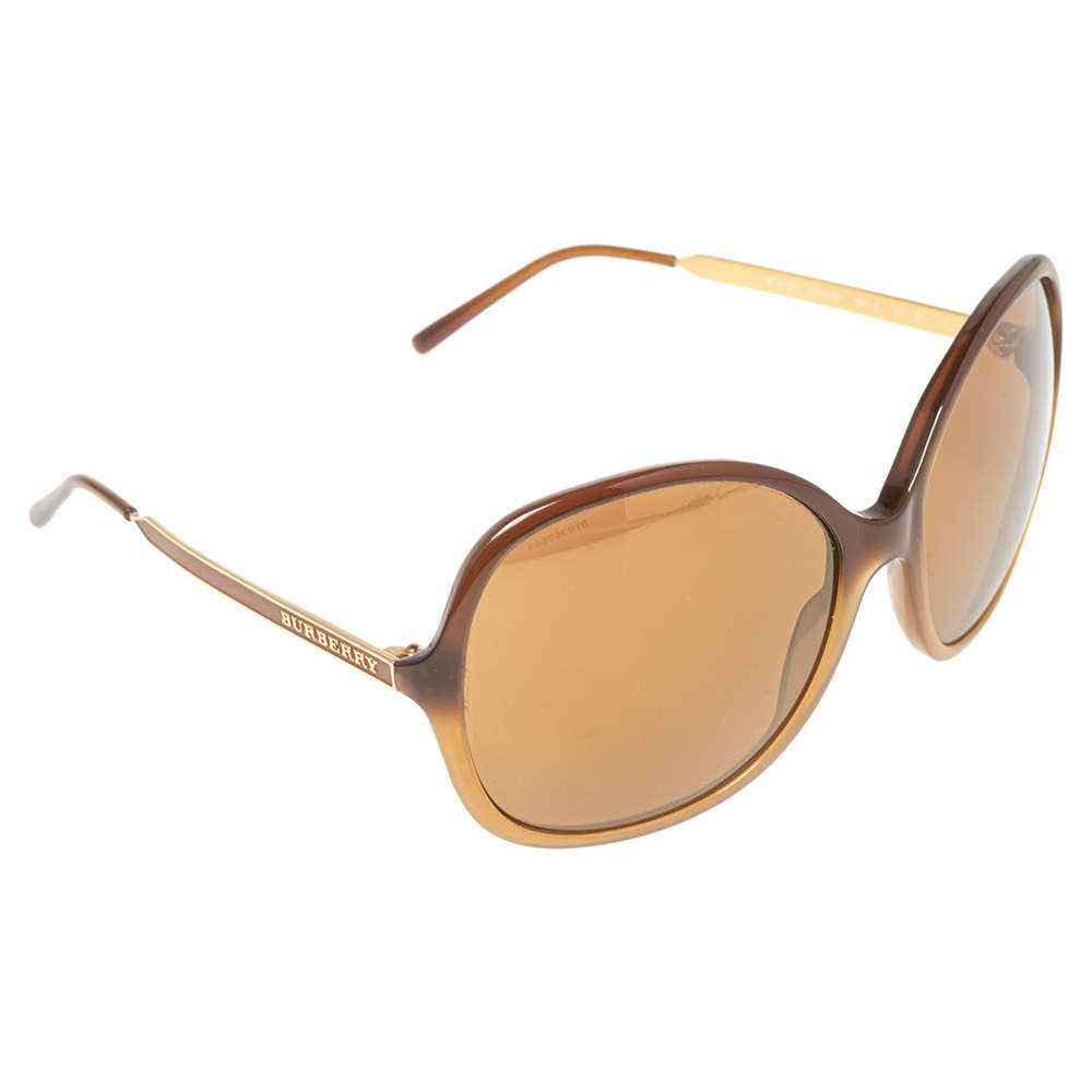 Burberry Brown Acetate B 4126 Havana Oversized Sunglasses
