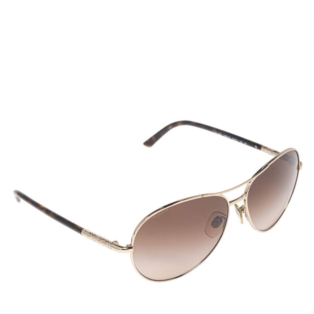 Burberry Gold Tone/ Brown Gradient B 3053 Aviator Sunglasses Burberry | TLC