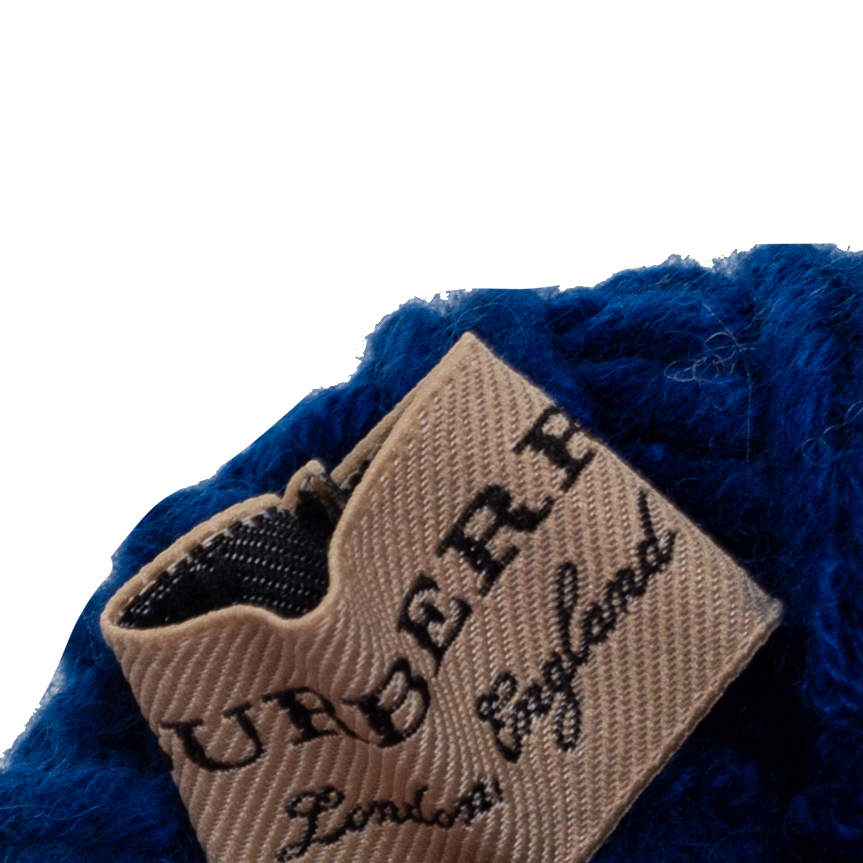 Burberry Blue Striped Cable Knit Cashmere Fingerless Gloves