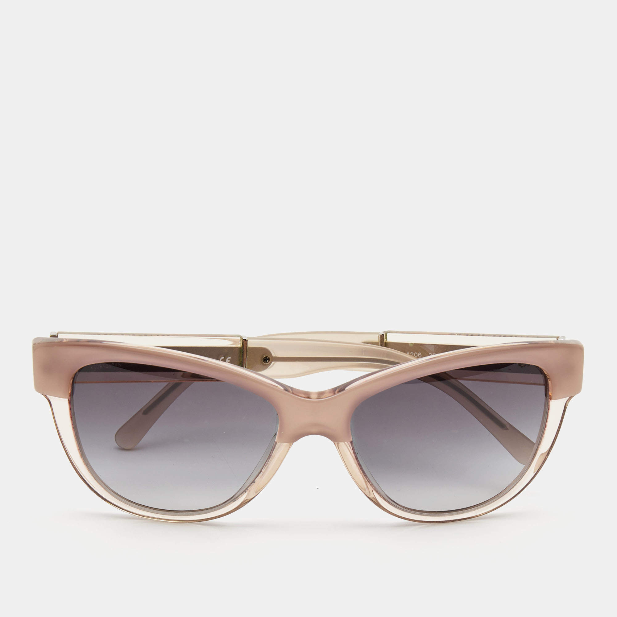 Pre Owned Burberry Light Pink 3560/8G Gradient Cat Eye Sunglasses