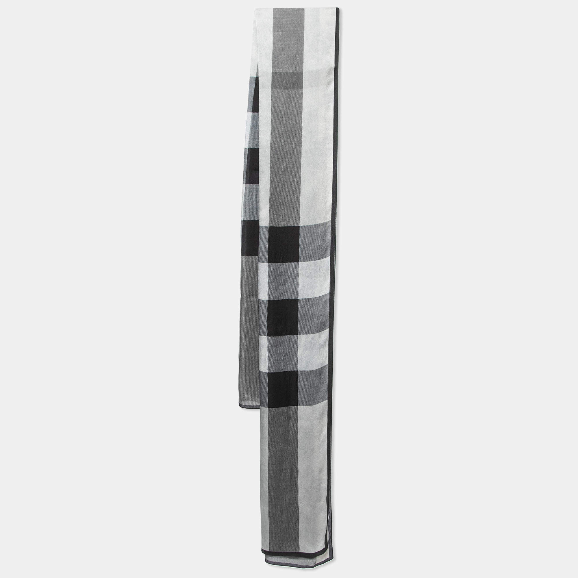 Burberry Grey/Black Giant Check Silk Stole