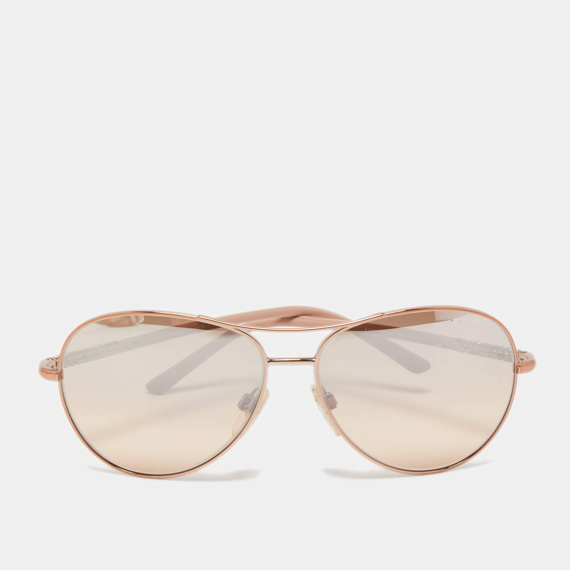 Burberry Rose Gold B3053 Acetate Gradient Aviator Sunglasses