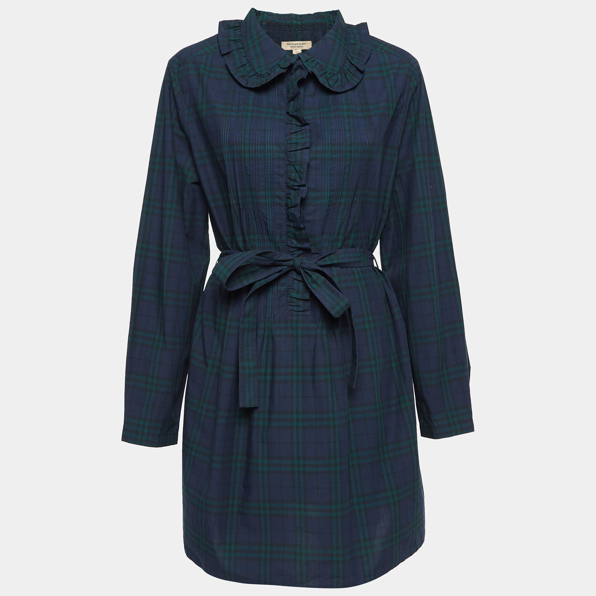 Burberry★素敵！Taioring Navy Check Mini Dress Burberry London Taioring Navy Check Mini Dress Size:36/2