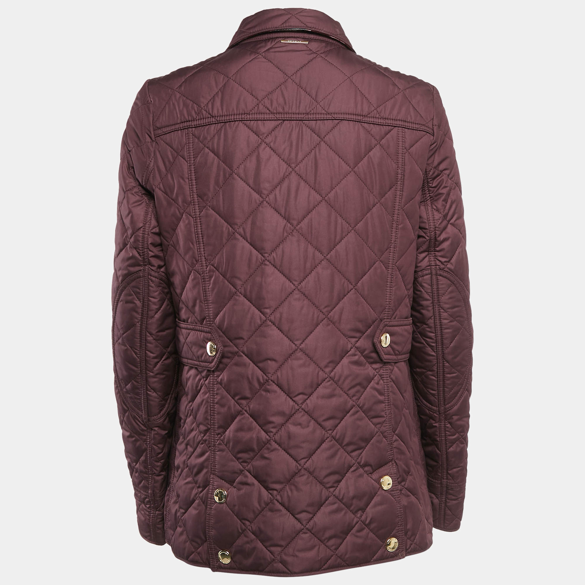 Burberry check detail diamond quilted jacket