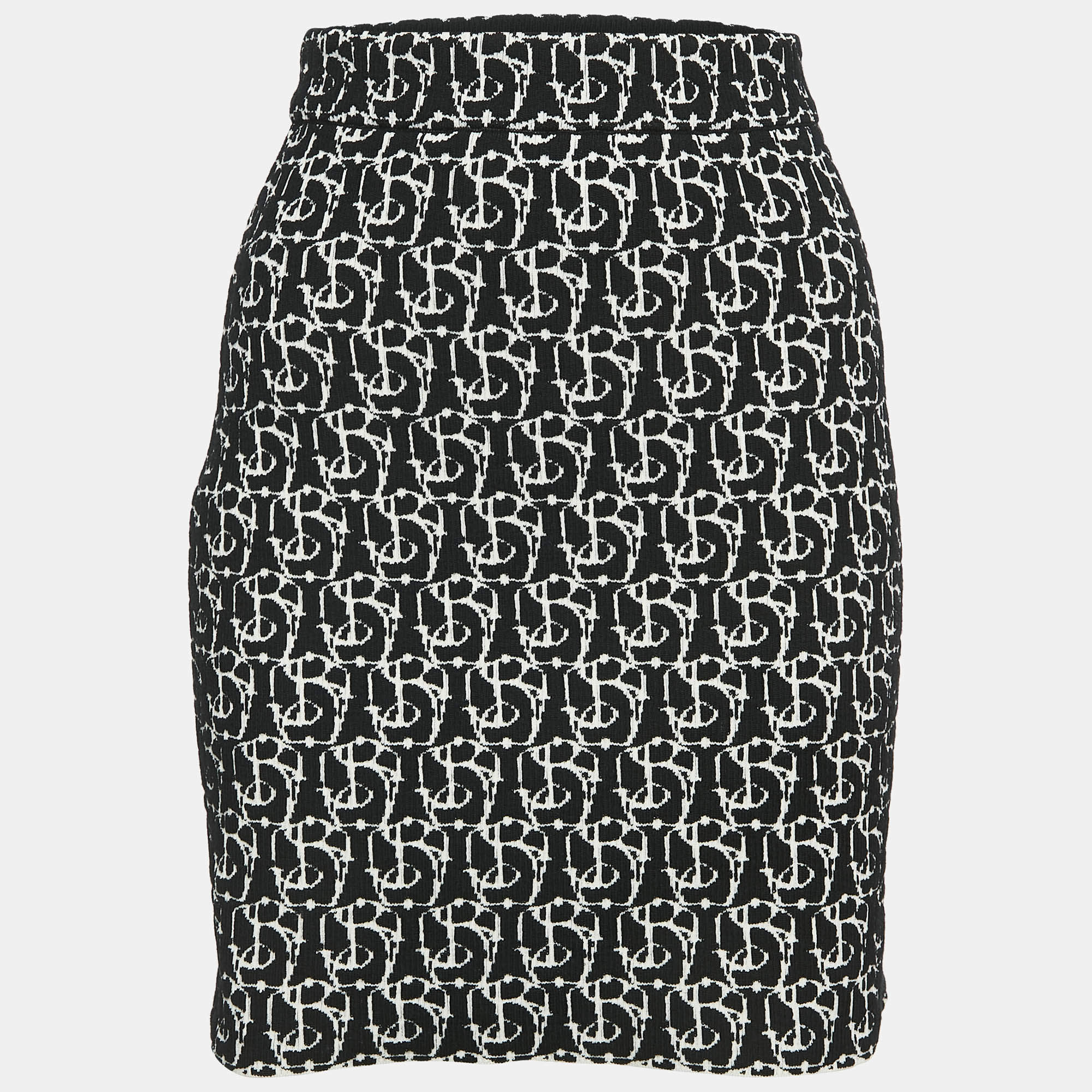Burberry Black Jacquard Knit B-Charm Mini Skirt XS