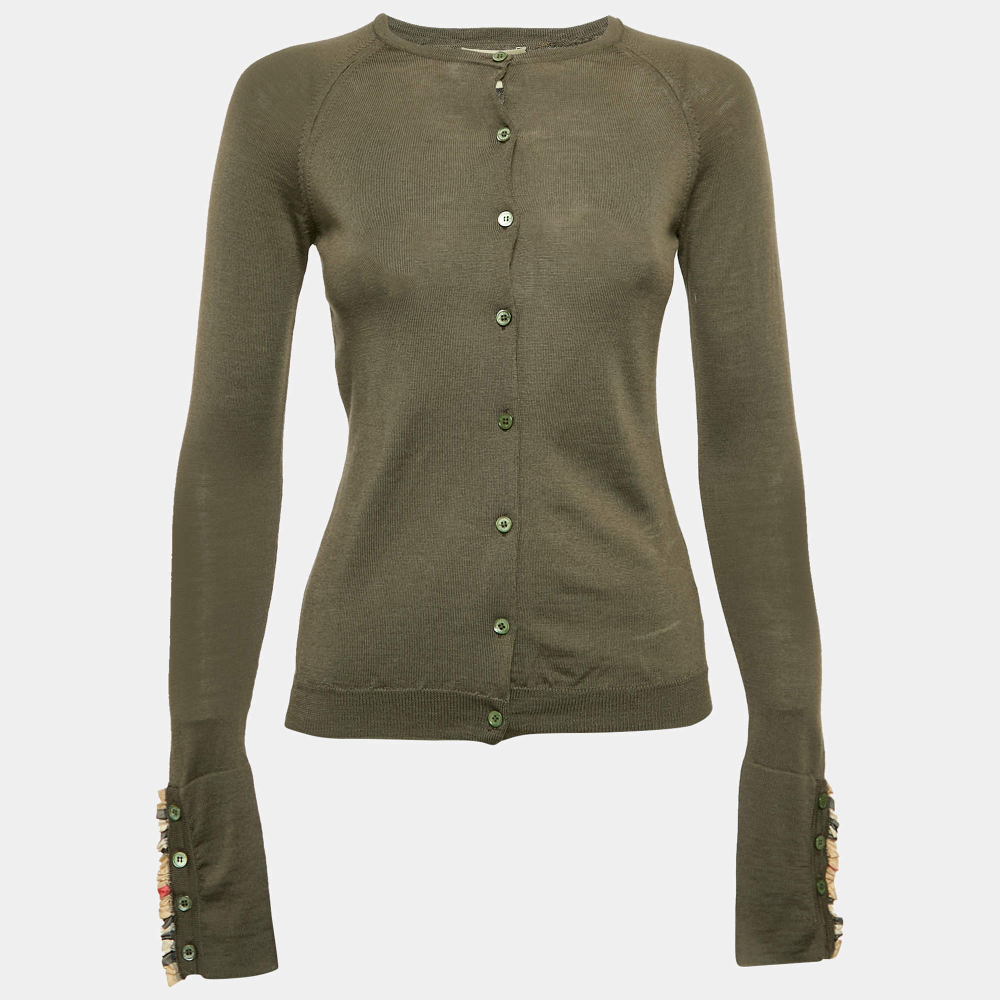 Burberry Brown Wool Buttoned Cardigan S