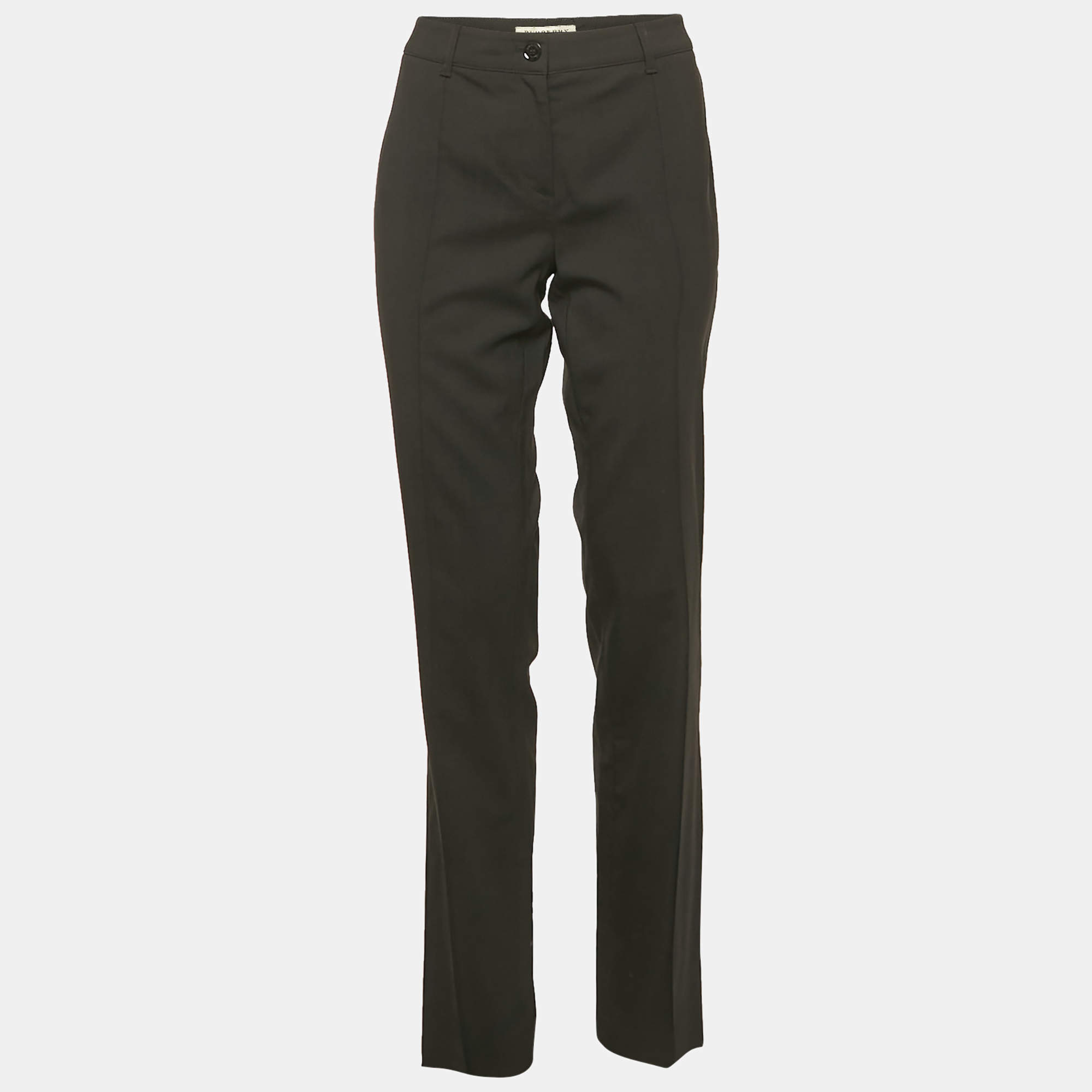 Burberry Black Wool Regular Fit Trousers S