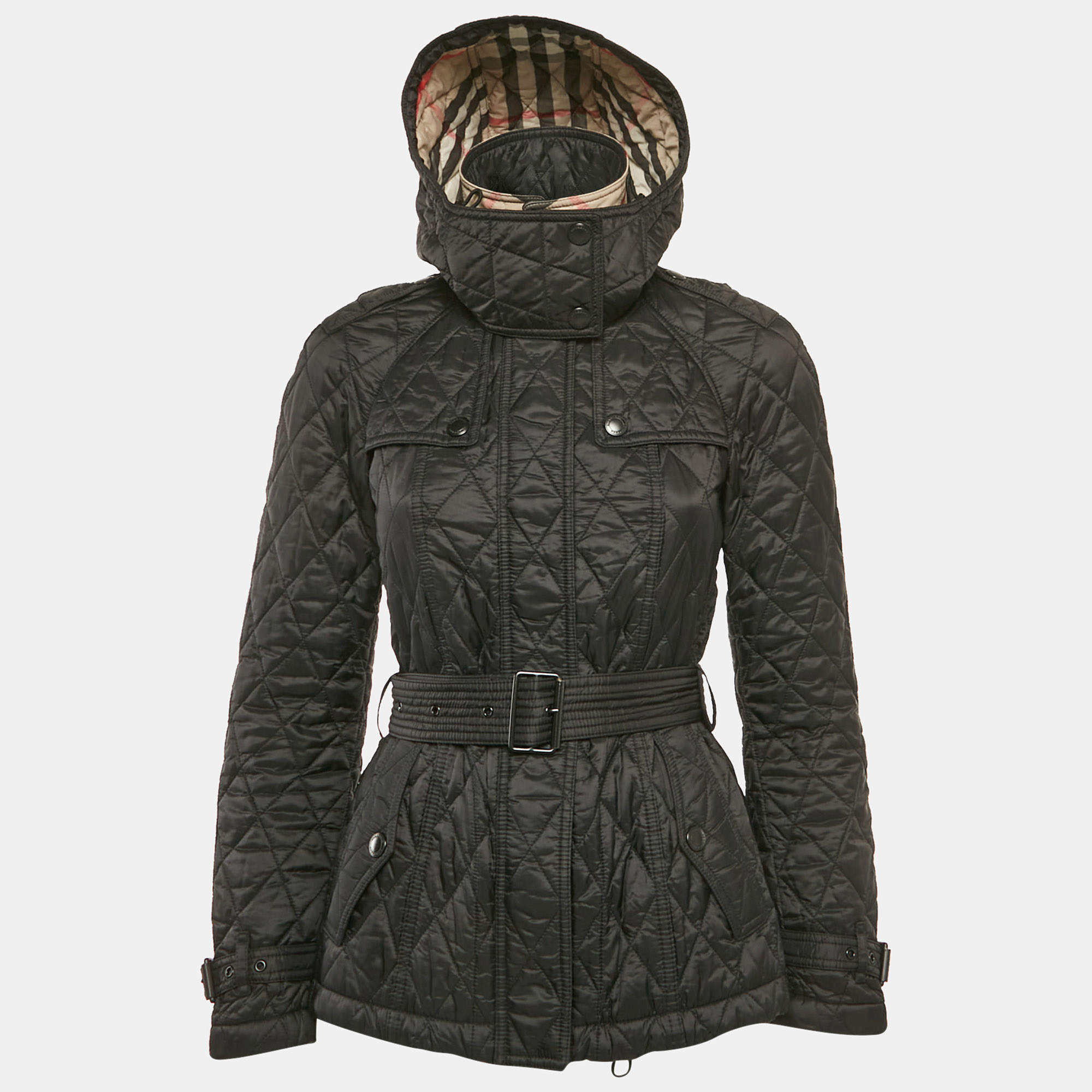 Burberry Black Nylon Quilted Jacket XS