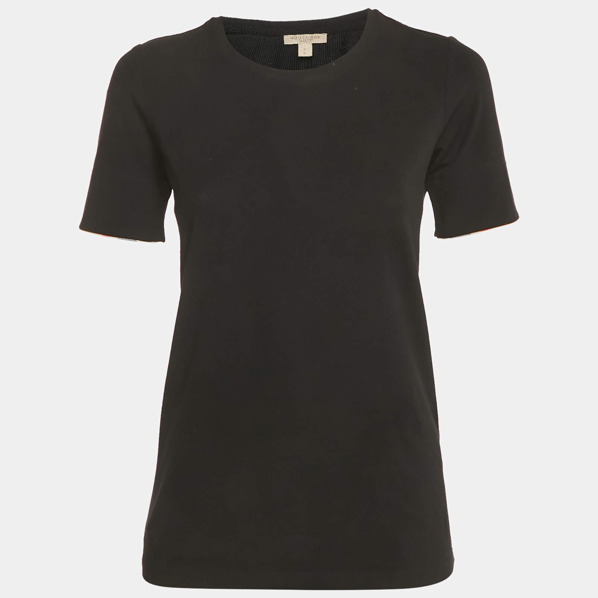 Pre Owned Burberry Black Jersey Crewneck T-Shirt S
