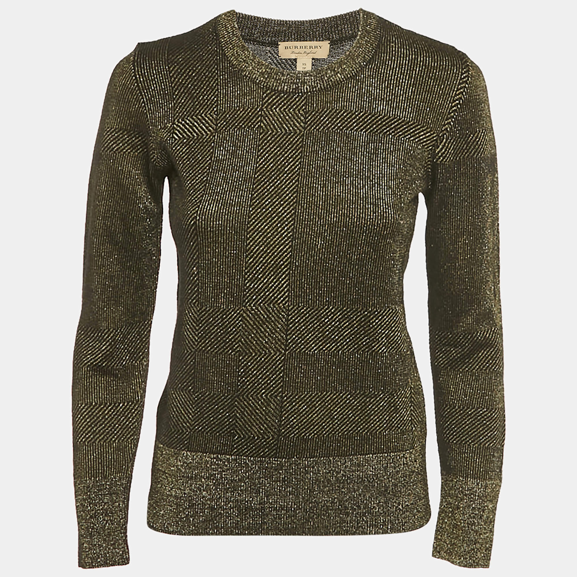 مملوكة مسبقًا بلوفر بربري نقش المربعات أسود لوريكس XS