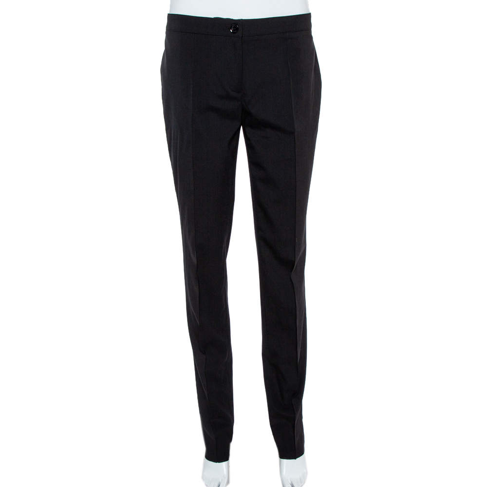 Burberry London Black Wool Blend Tailored Trousers S
