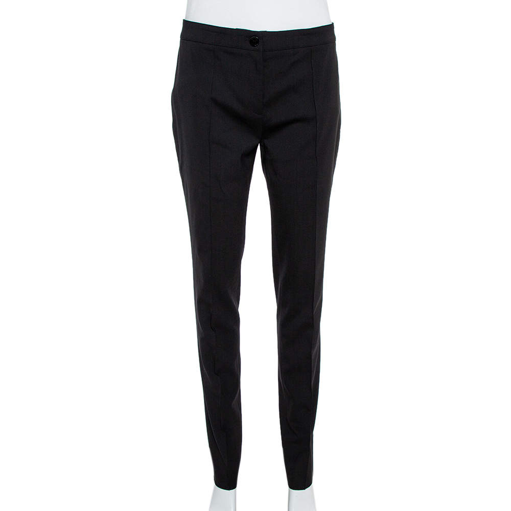 Pre Owned Burberry London Black Wool Blend Tailored Trousers S