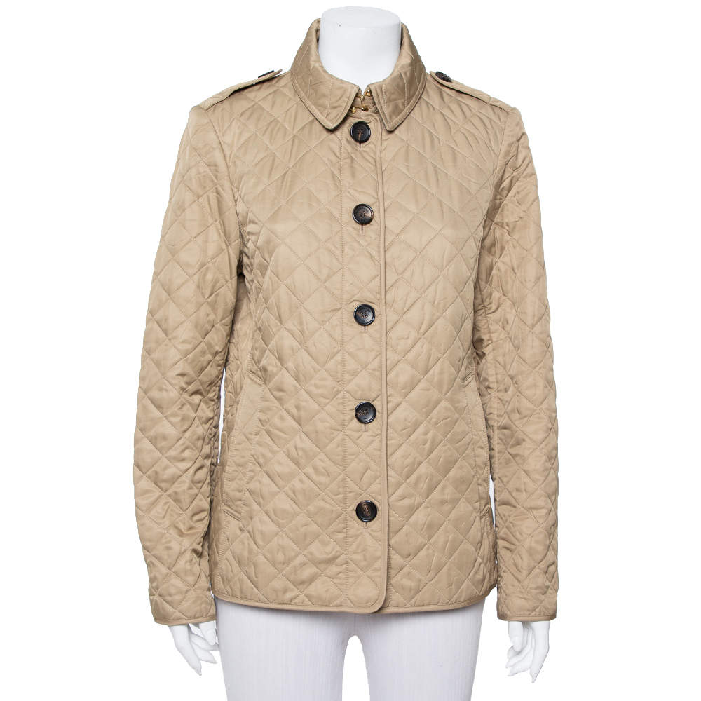 Burberry Brit Beige Cotton Quilted Ashurst Jacket L