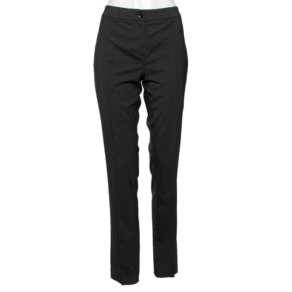 Burberry Black Wool Regular Fit Pants S