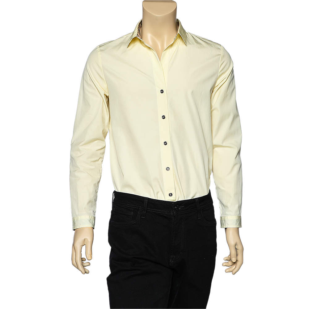 Burberry Brit Yellow Cotton Button Front Shirt L