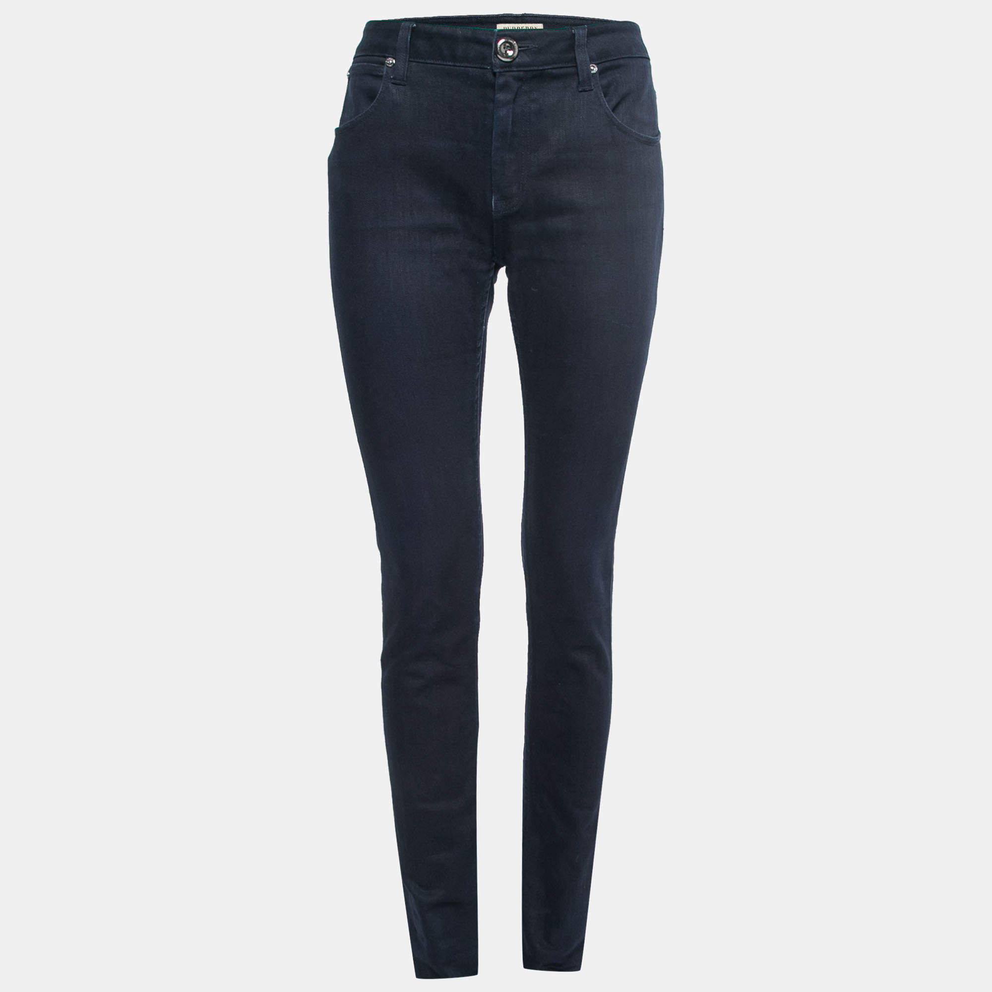 Pre Owned Burberry Blue Denim Thurlestone Skinny Leg Jeans M Waist 34"