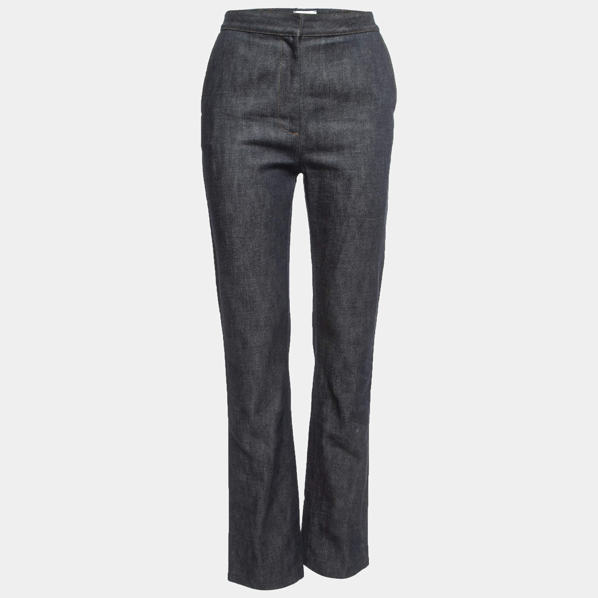 Pre Owned Burberry Dark Blue Denim High Waist Jeans S Waist 26"