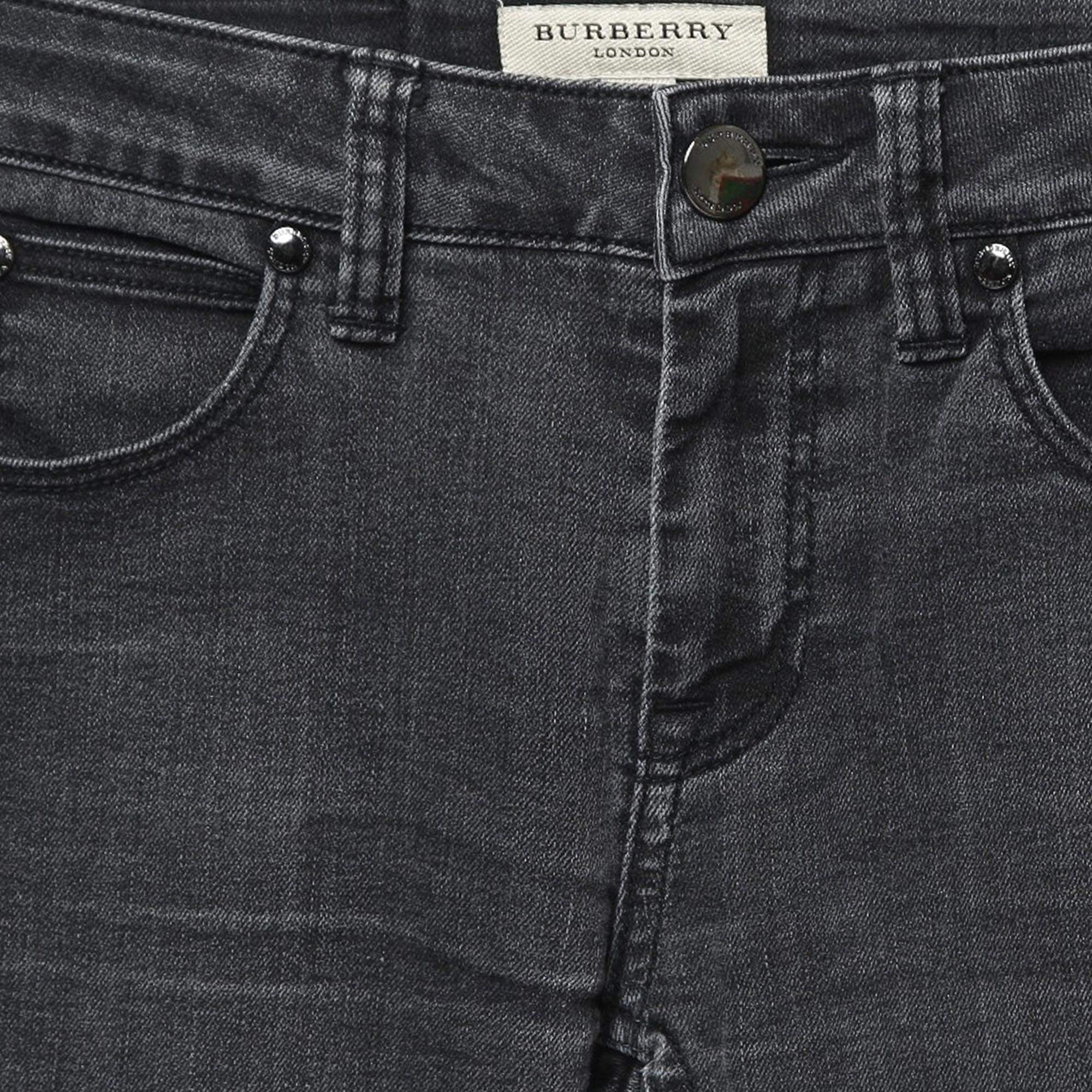 Burberry London Charcoal Grey Denim Skinny Jeans S Waist 25