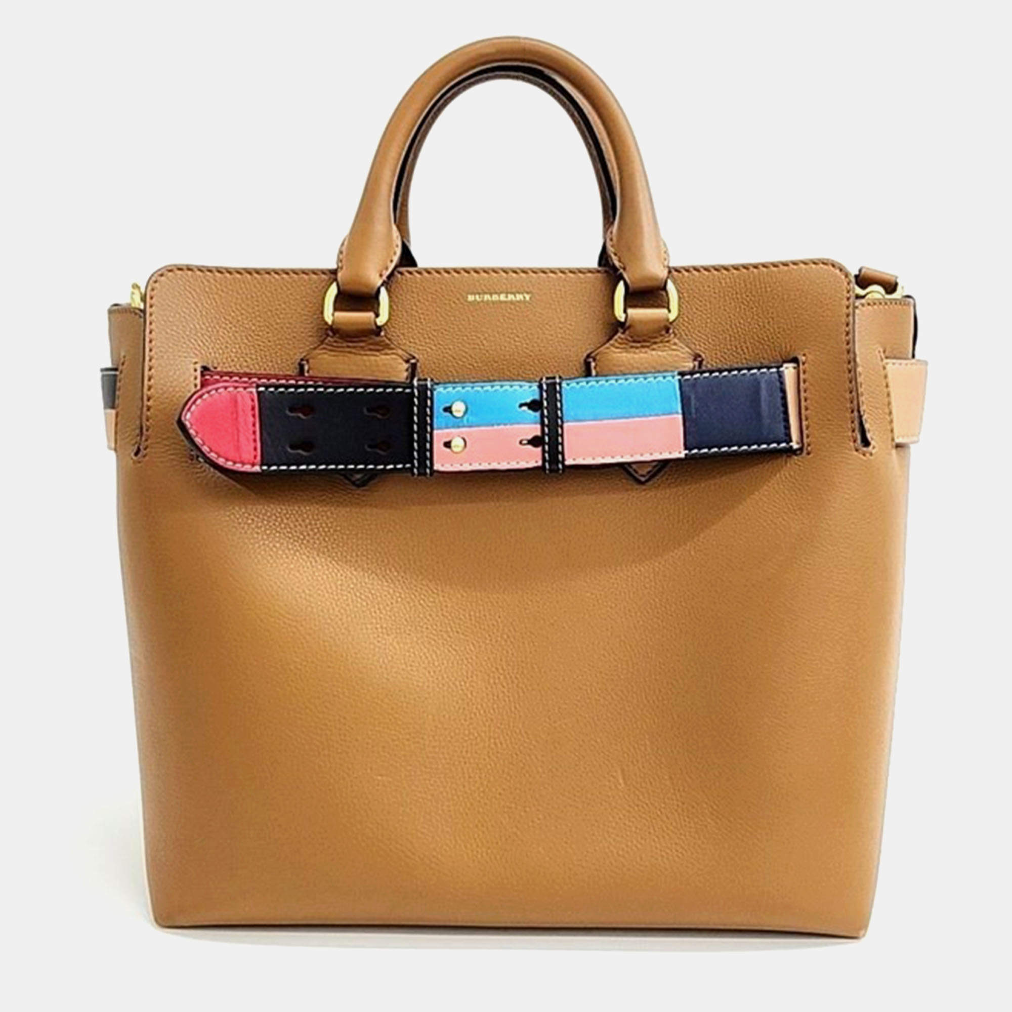 Burberry Multicolour Leather Medium Belt Tote Bag