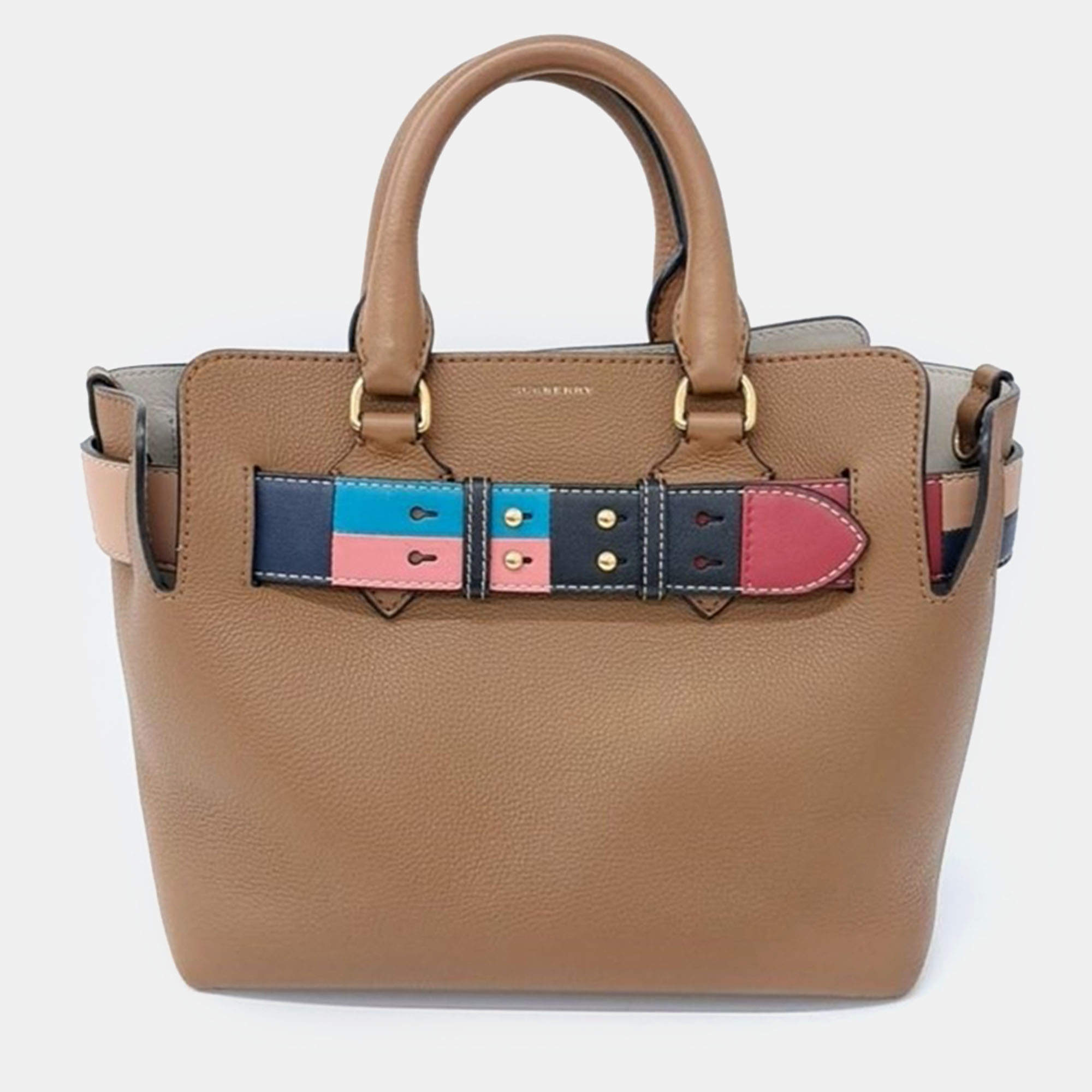 Burberry Multicolour Leather Small Belt Satchel Bag