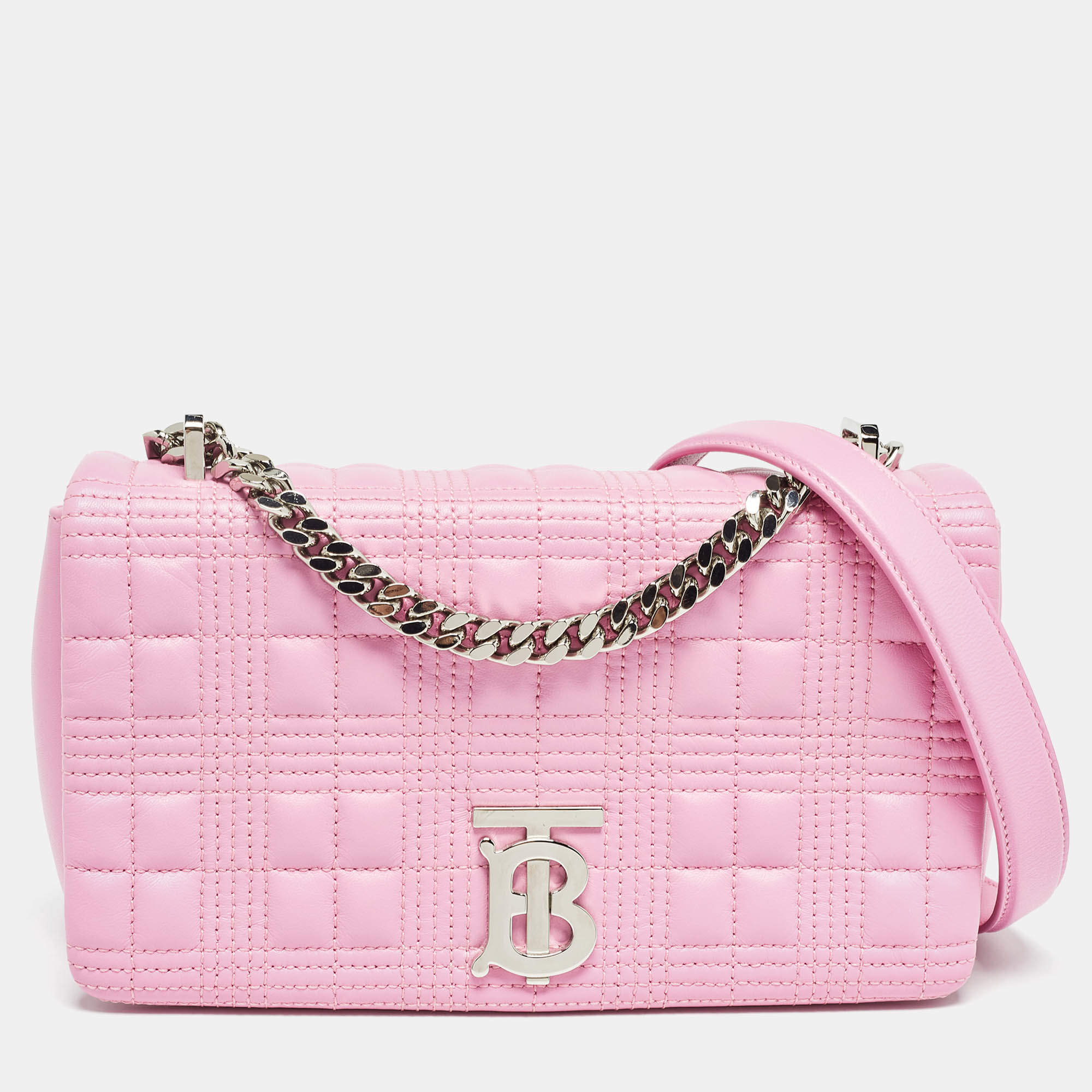 Burberry Pink Quilted Leather Small Lola Chain Shoulder Bag Burberry ...