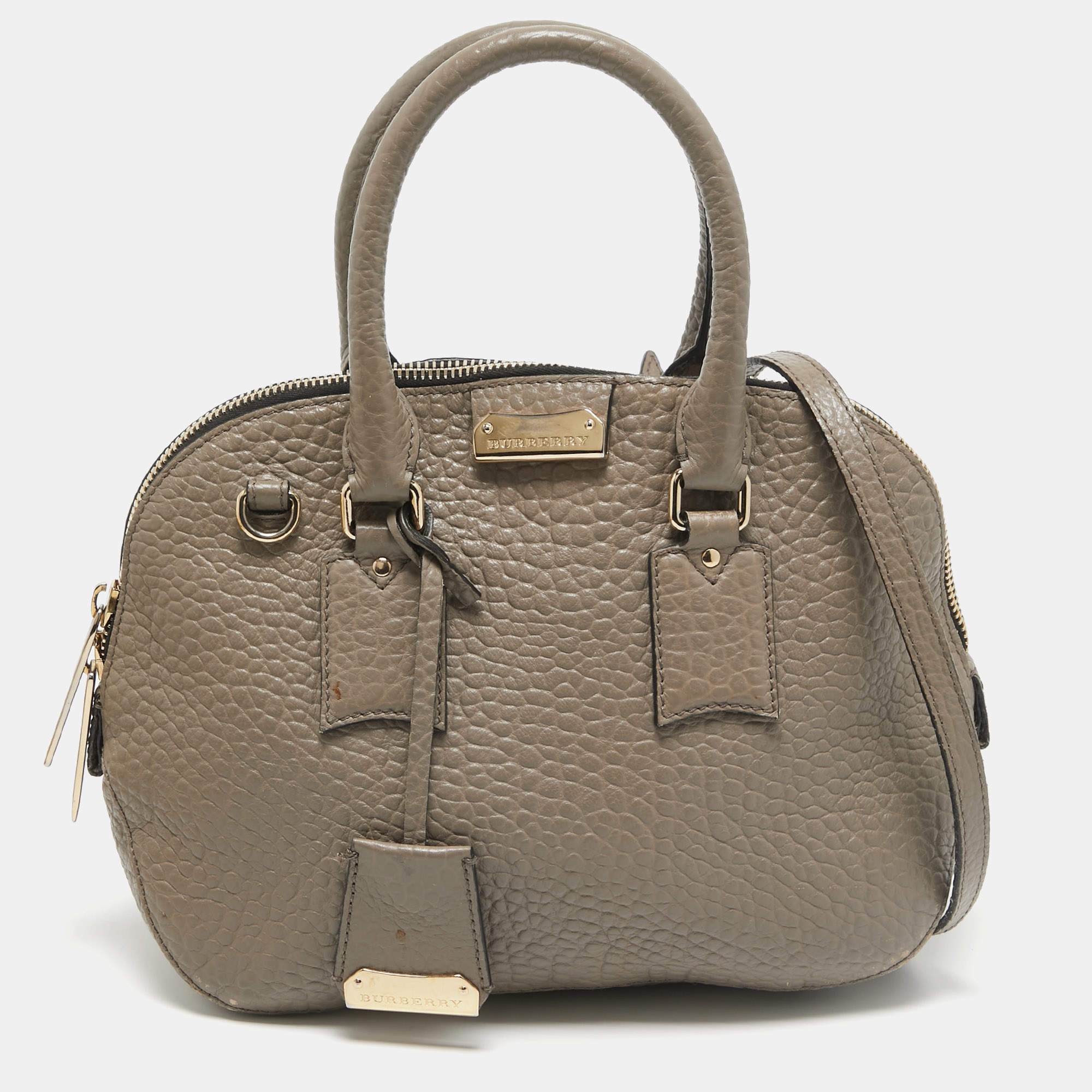 مملوكة مسبقًا Burberry Beige Grain Leather Orchard Satchel