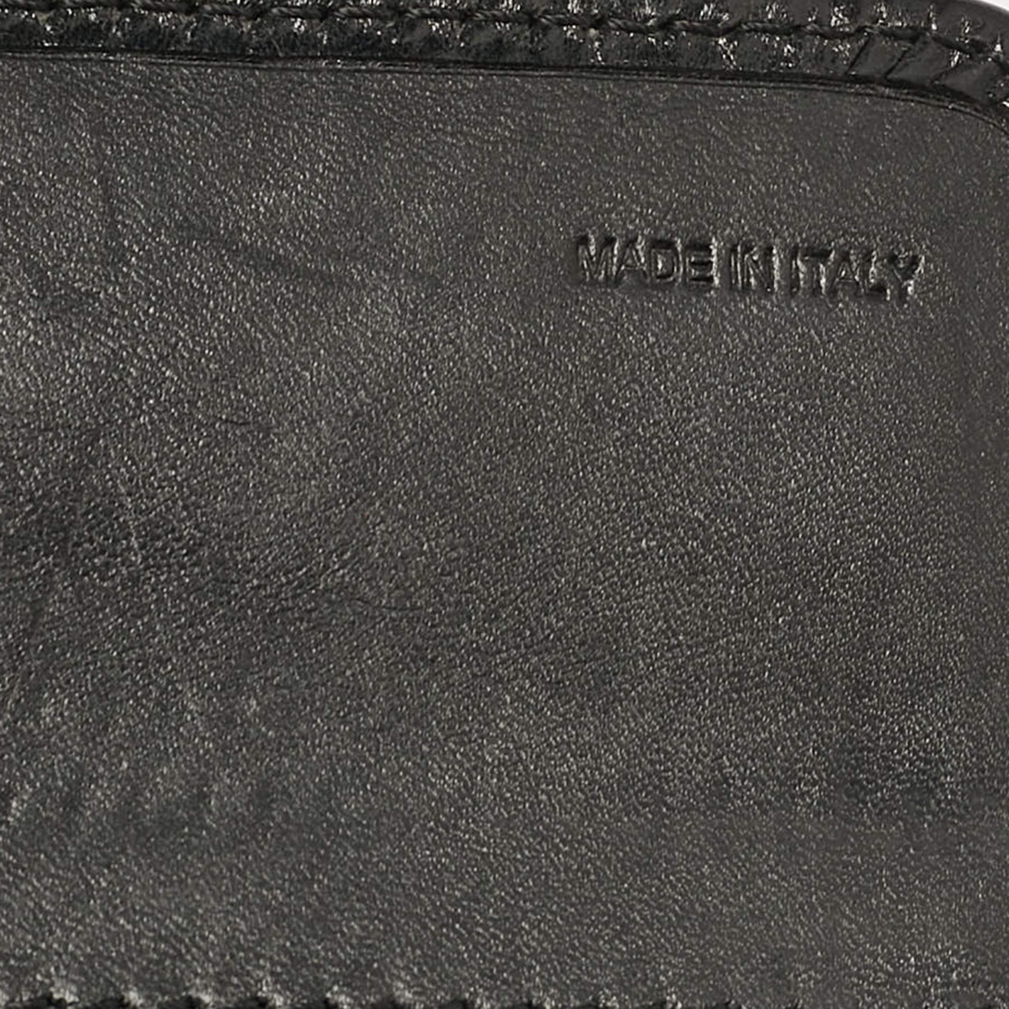 Pre Owned Burberry Black/Beige House Check Fabric and Leather Leighton Continental Wallet