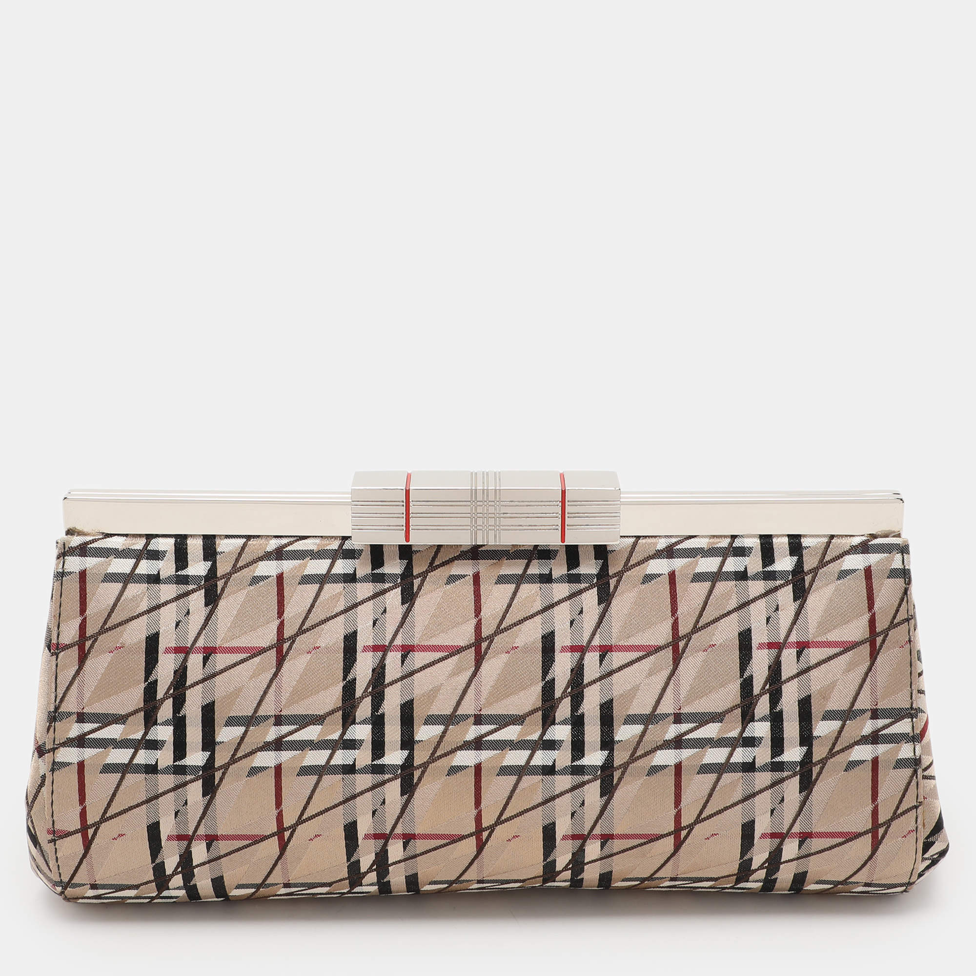 Burberry Multicolor Satin Frame Clutch