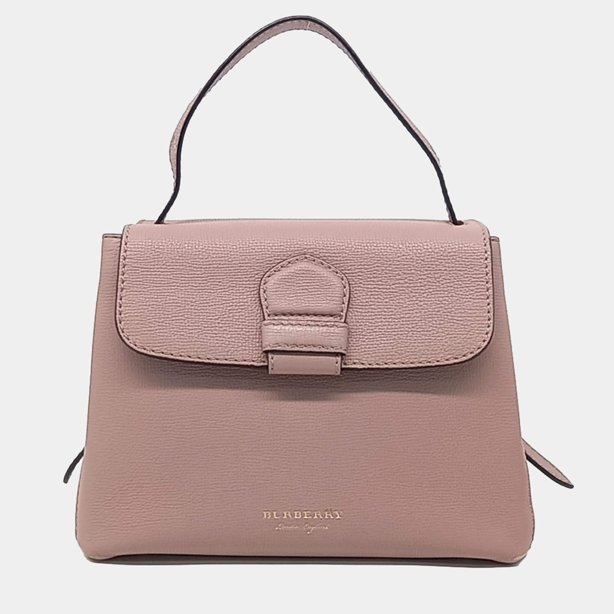 Burberry Pink Leather Camberley Small Tote Bag