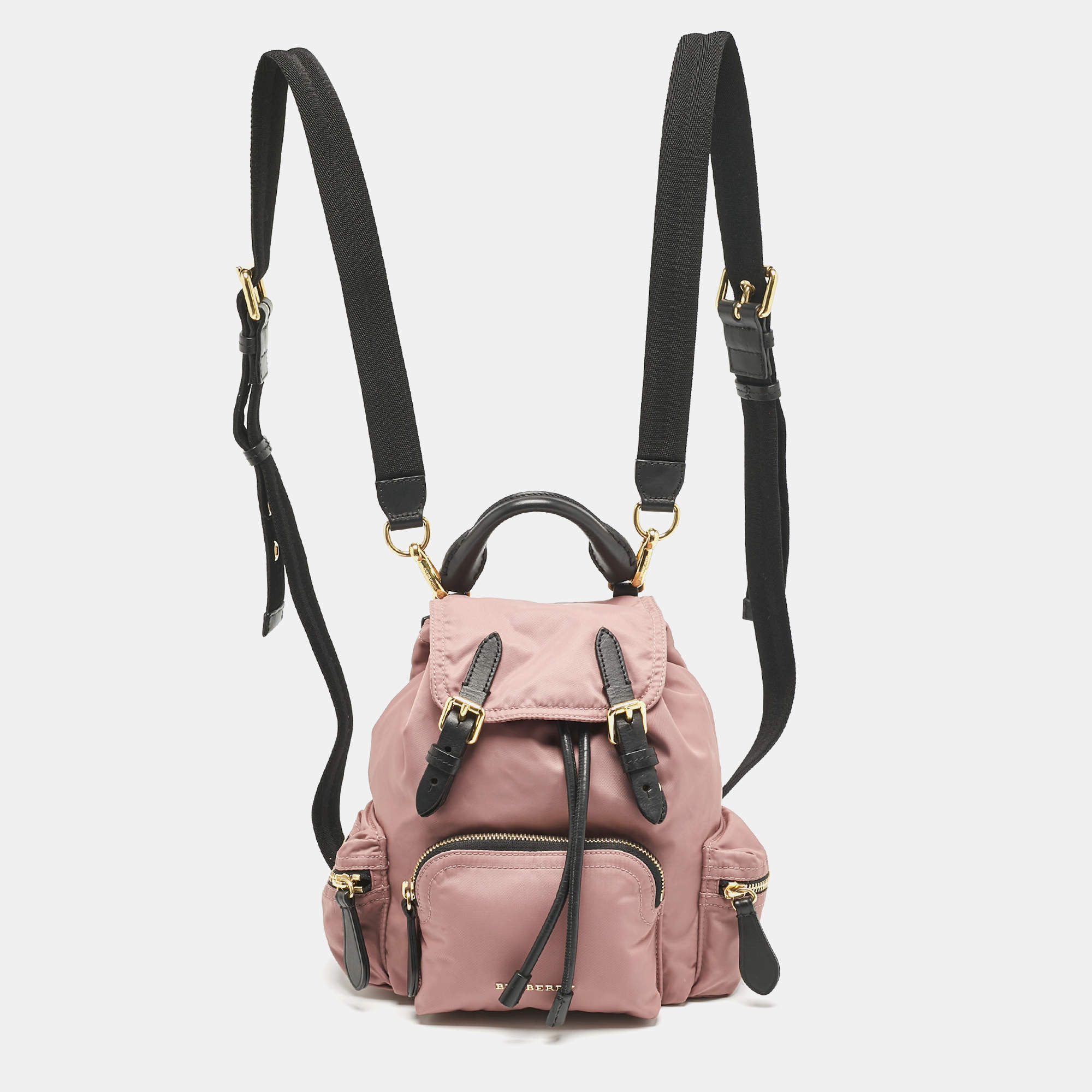 Burberry Mauve Pink Nylon Mini Drawstring Backpack