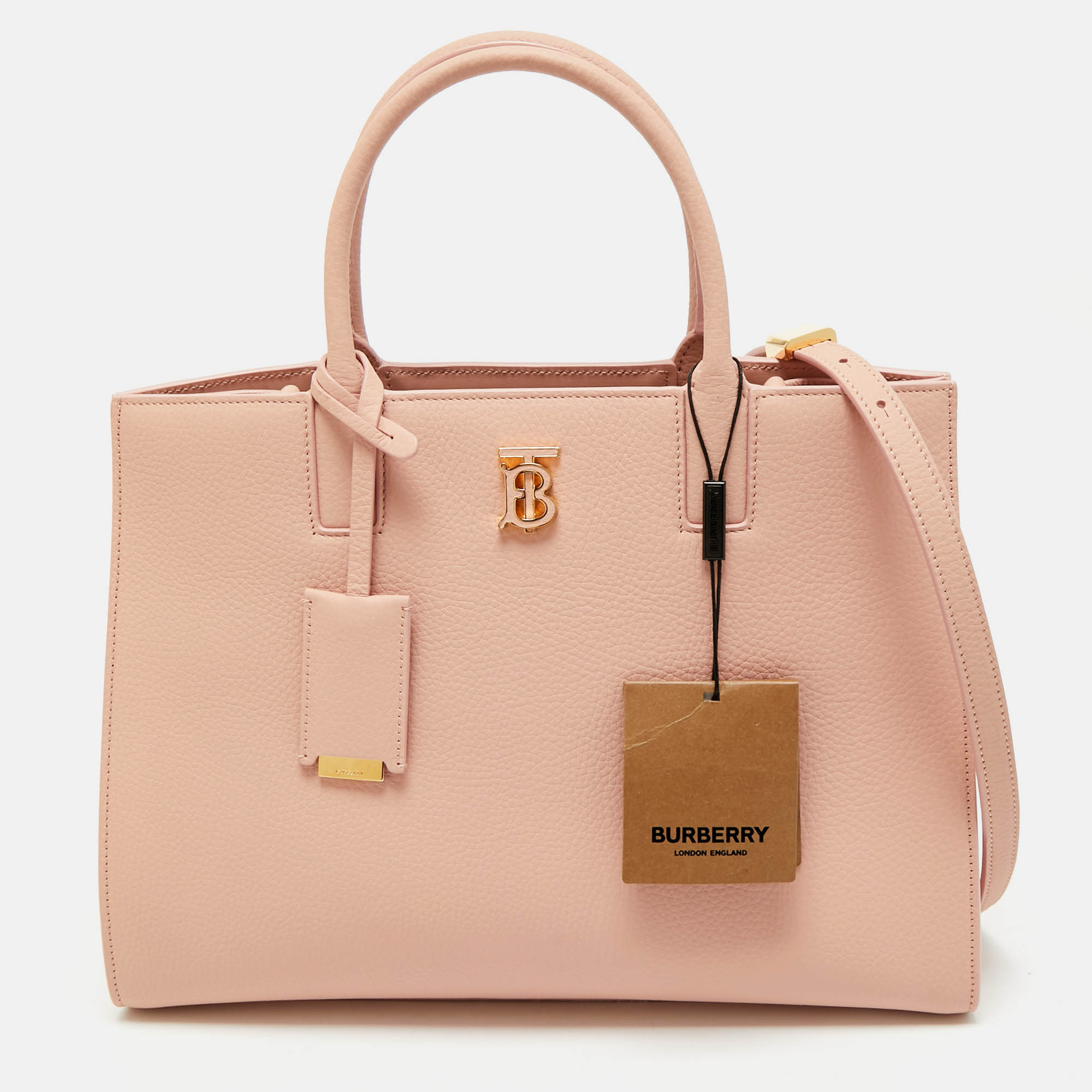 Burberry Dusky Pink Leather Small Frances Tote