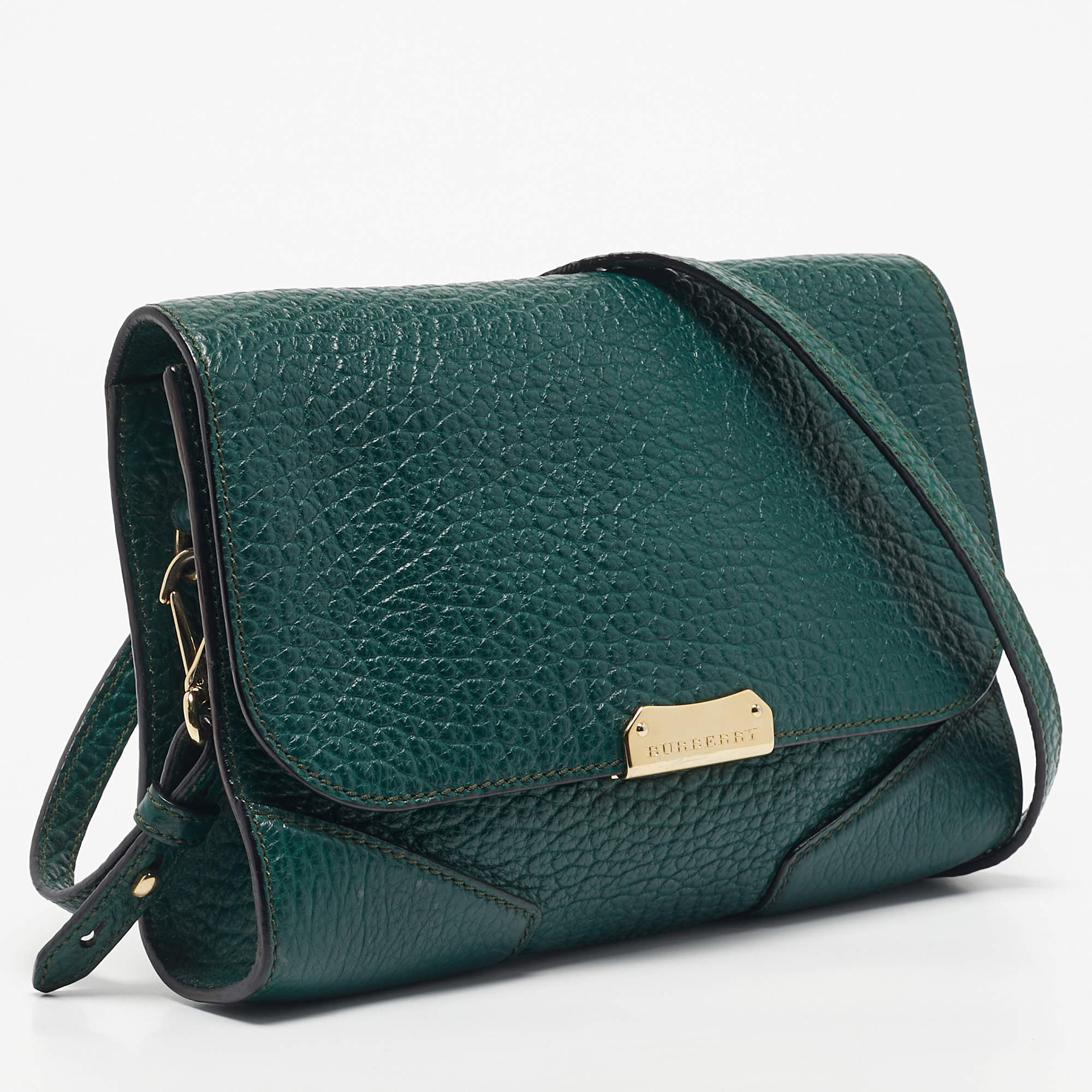 Burberry Black Leather and House Check Fabric Little Crush