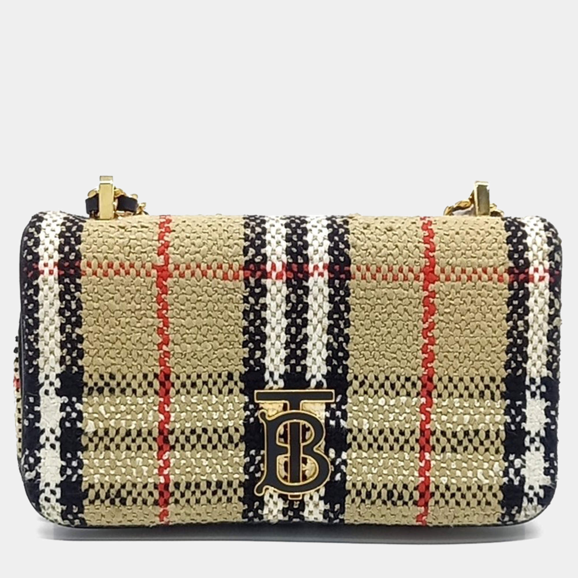 Pre Owned Burberry Multicolor Tweed Bouclé  Rolla Bag Mini