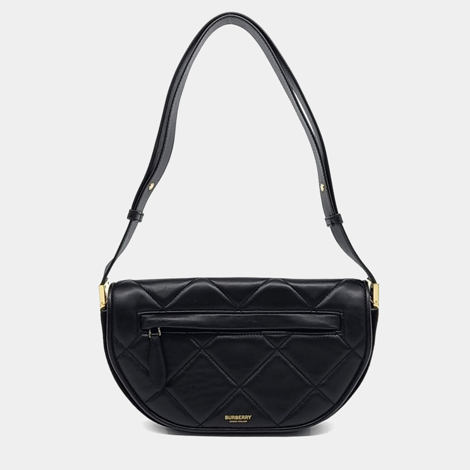 Pre Owned Burberry Black Leather Olympia bag