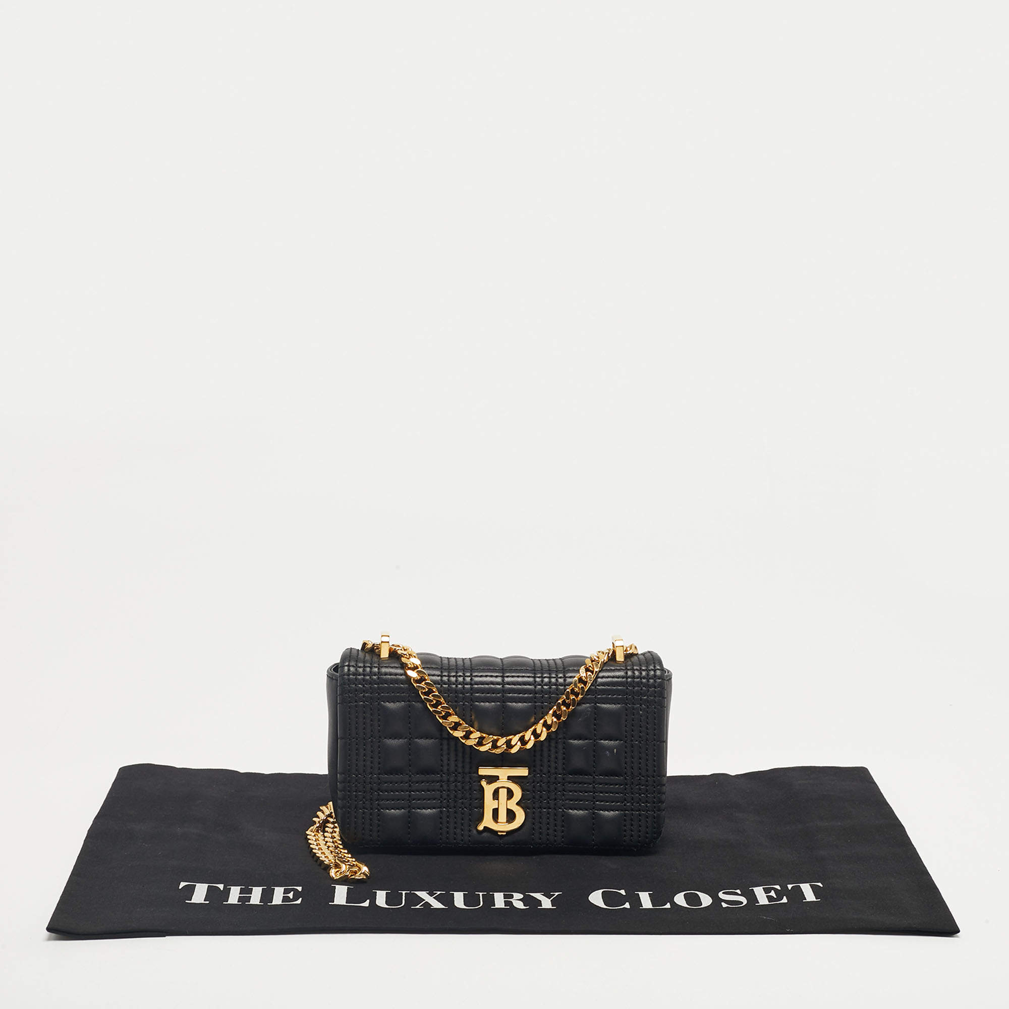 Burberry Black Quilted Leather Mini Lola Chain Crossbody Bag