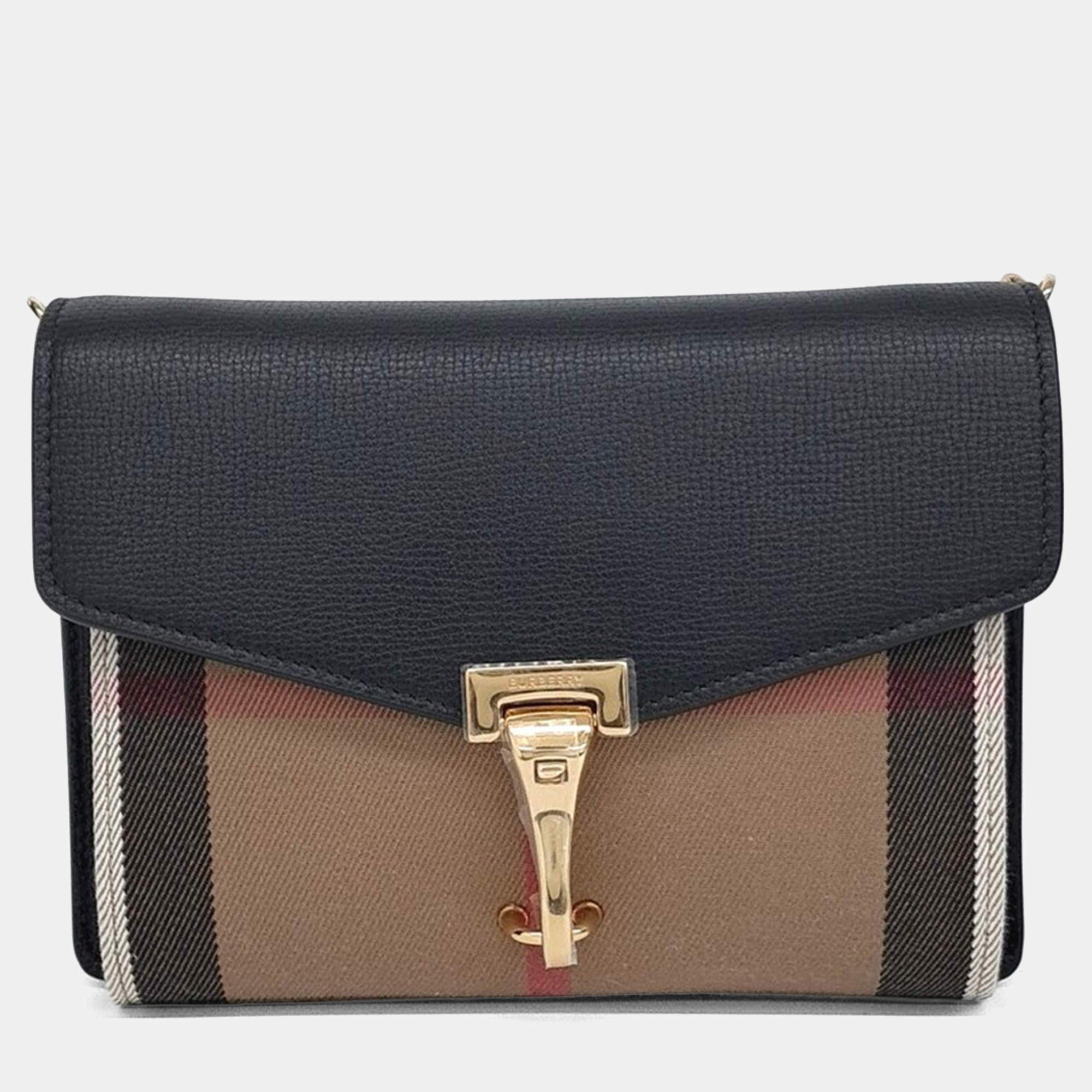 Pre Owned Burberry Beige/Brown Canvas Macken Crossbody Bag