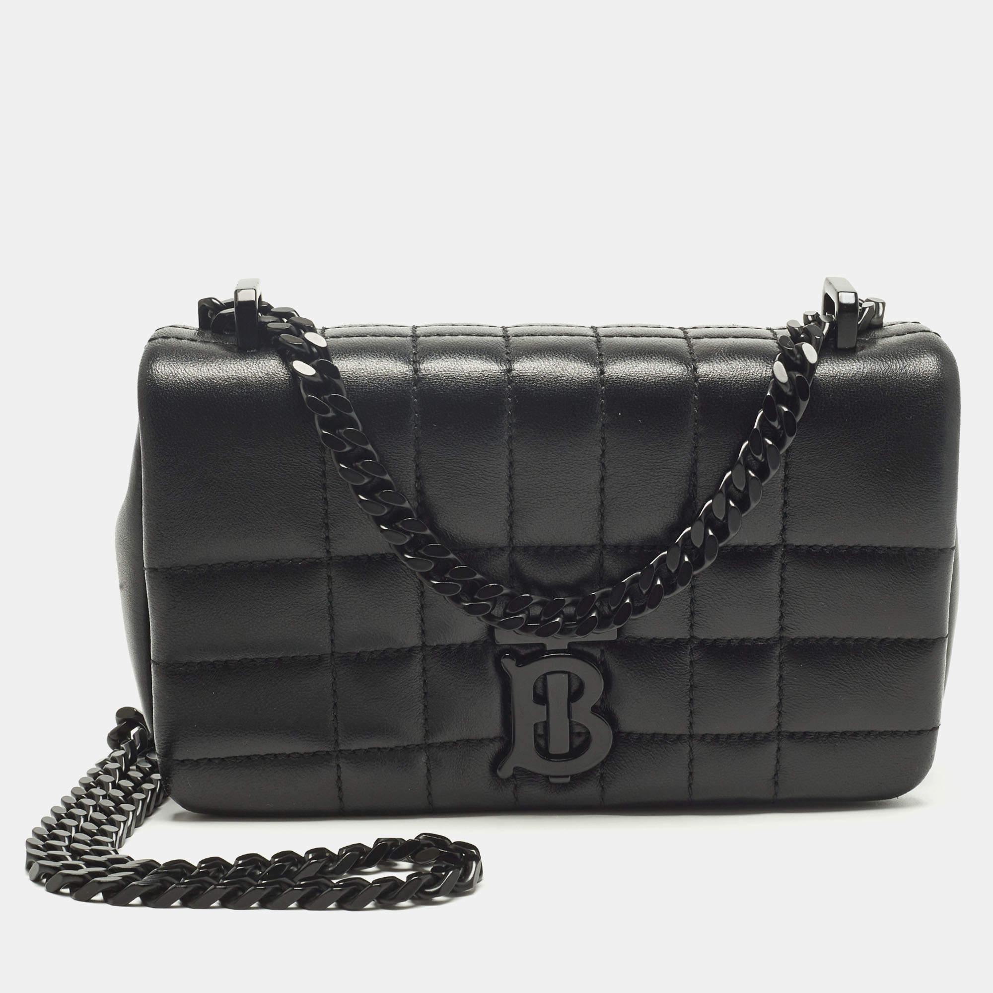 مملوكة مسبقًا Burberry Lola Mini Black Quilted Leather Chain Crossbody Bag